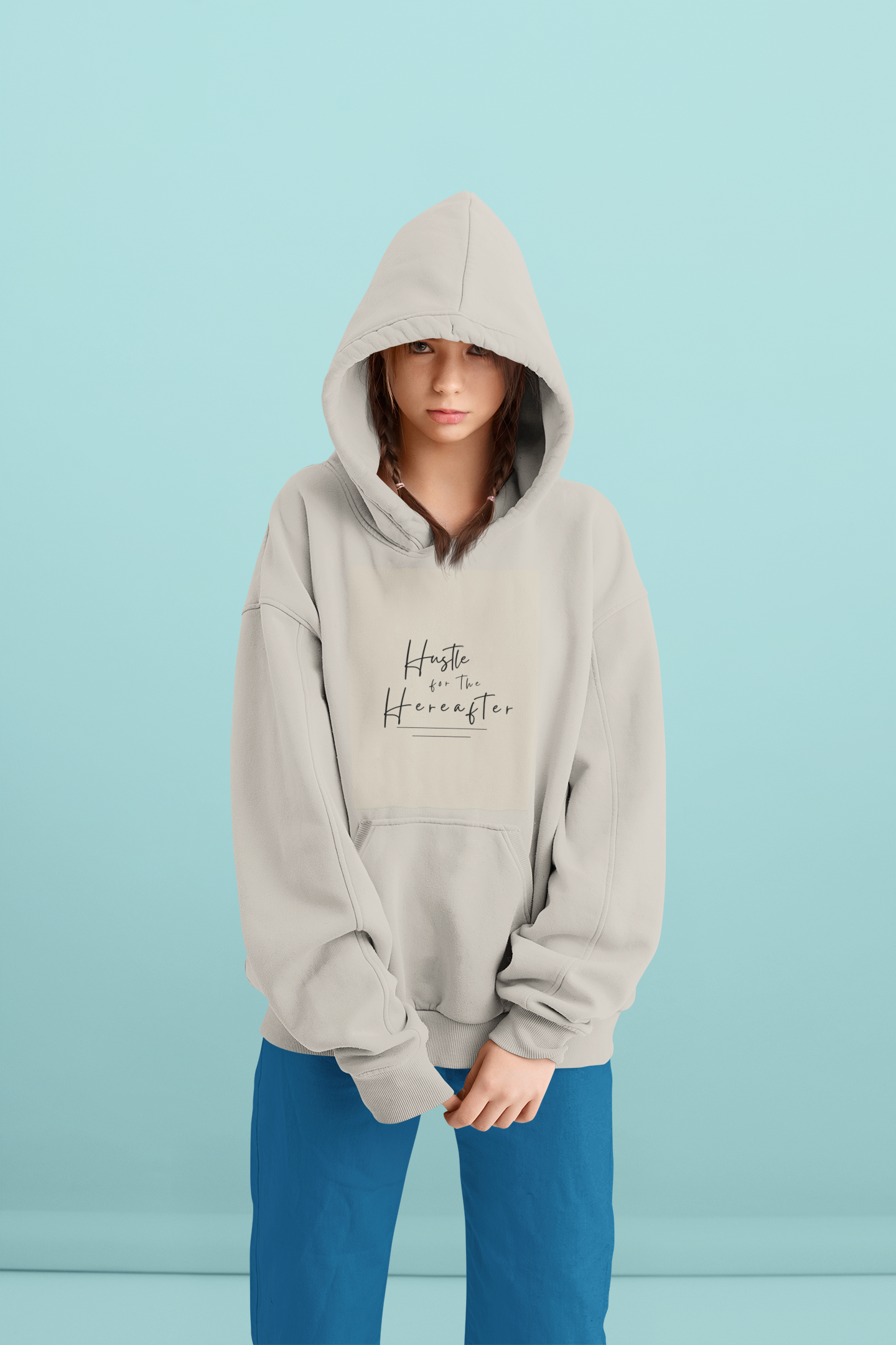Hooded Sweatshirt - 'Hustle for the Hereafter' Religious Inspirational Design