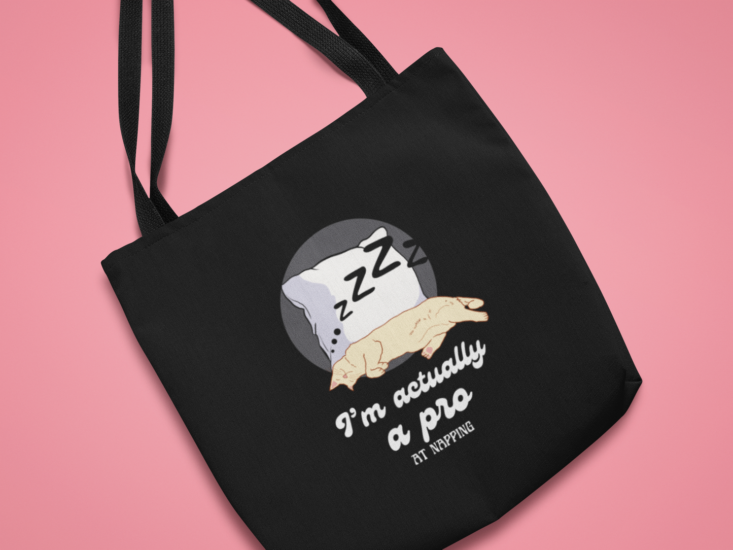 Funny Napping Canvas Tote Bag