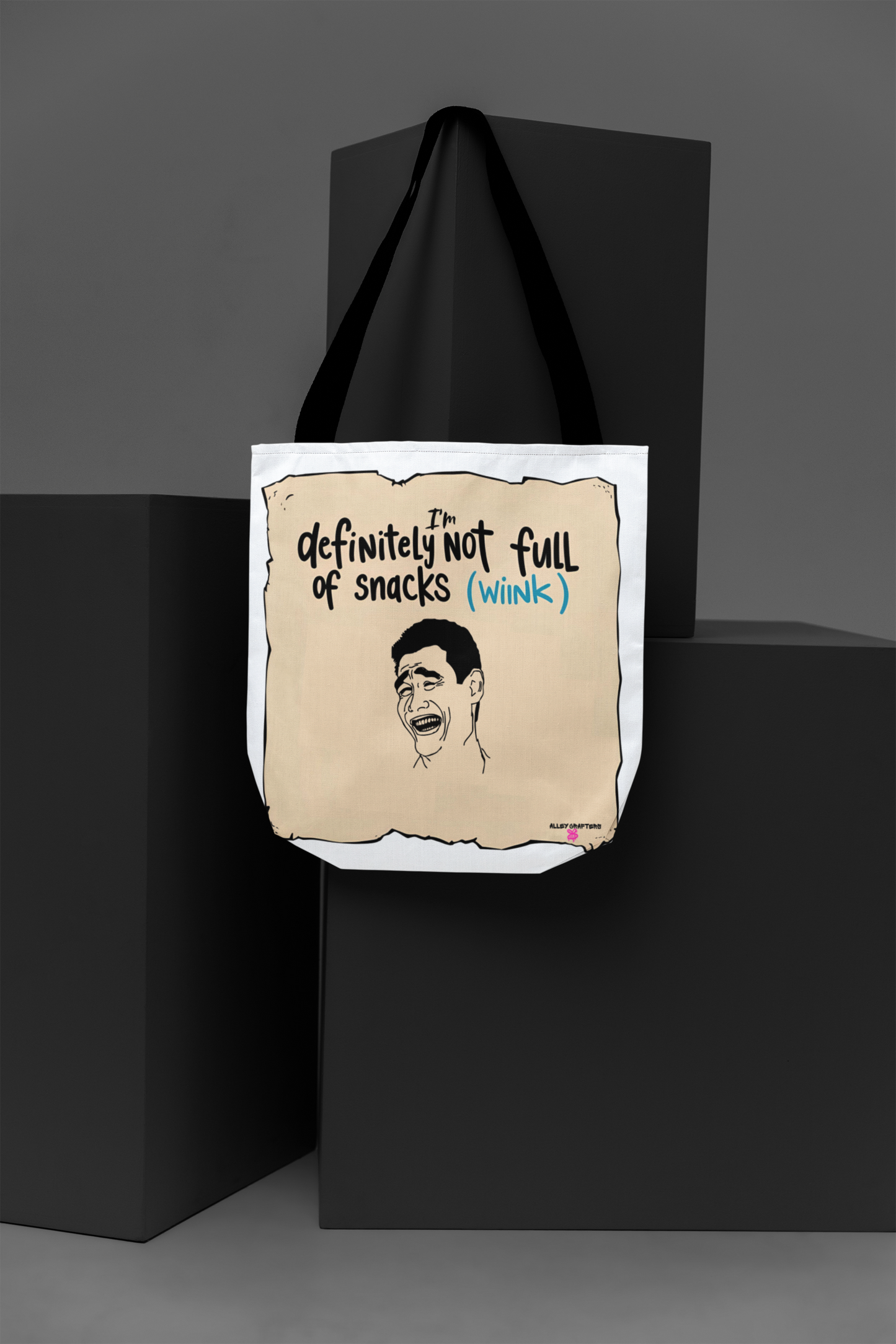 'I'm Definitely Not Full of Snacks (Wink)' Tote Bag