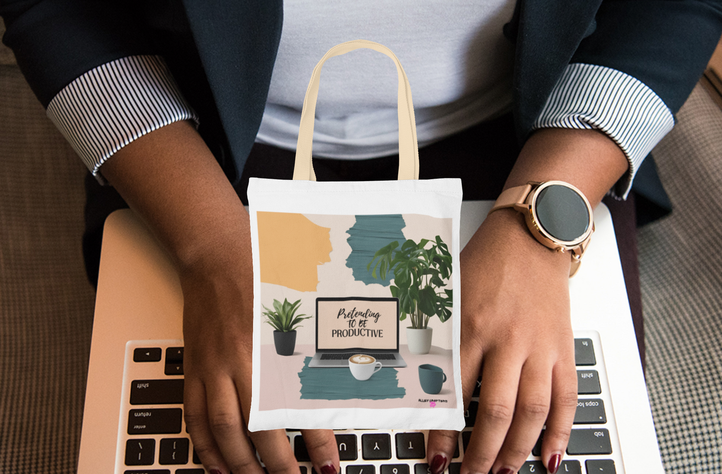 Pretending to Be Productive Tote Bag