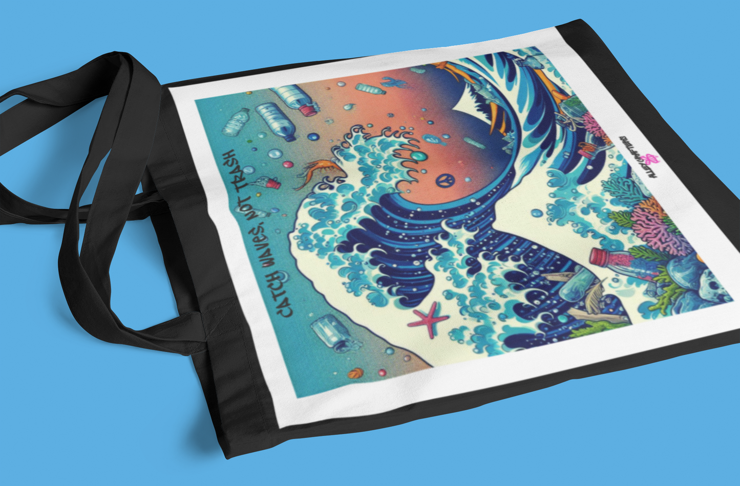 Ocean Wave Art Design, Eco-Friendly Awareness