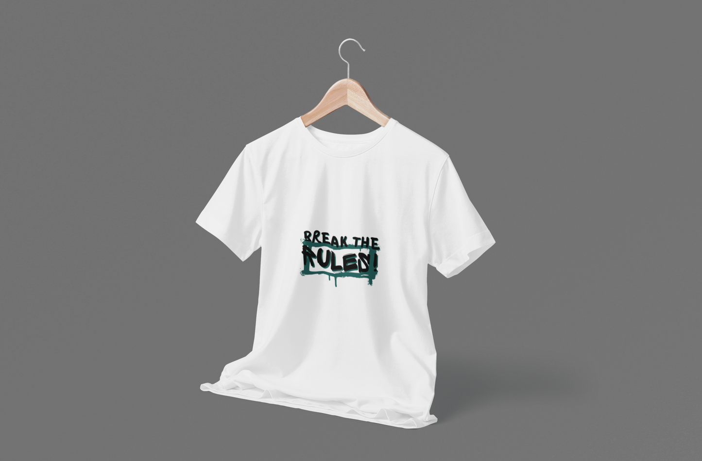 Break the Rules- Graffiti Style Tee, Urban Street Wear, Unisex T-Shirt, Spray Paint Cool Tee