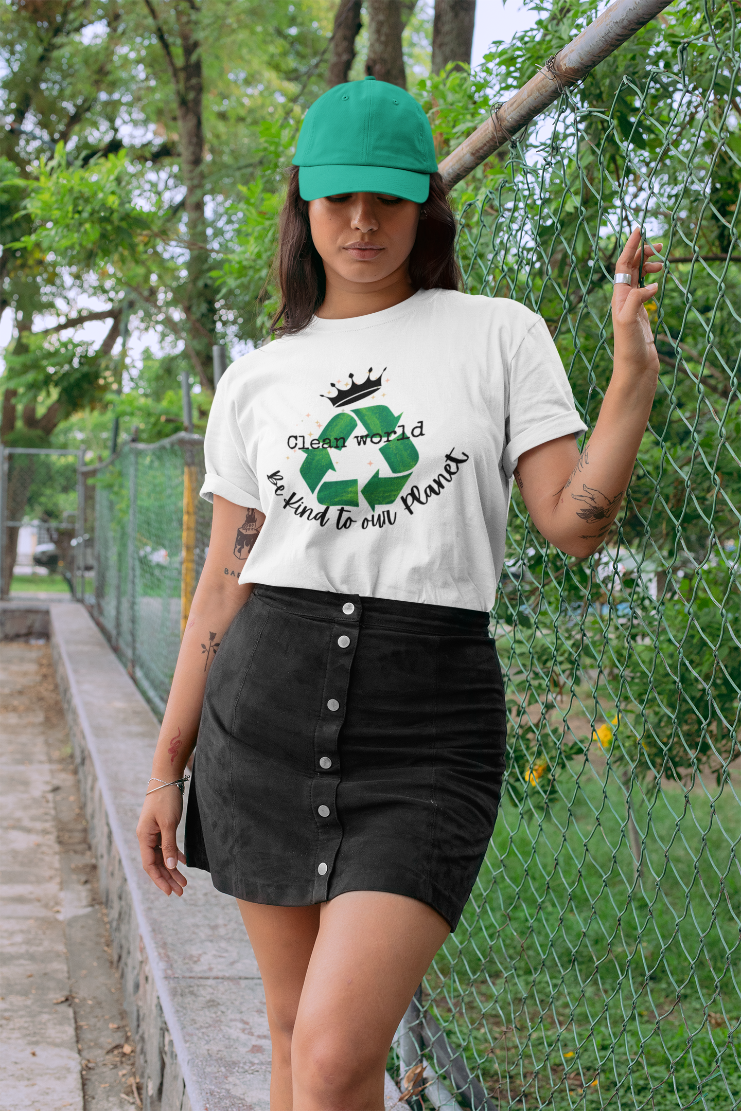 Eco-Friendly Crown T-Shirt, Protect Our Planet Tee, Green Awareness Shirt, Unisex Softstyle, Earth Day Gift