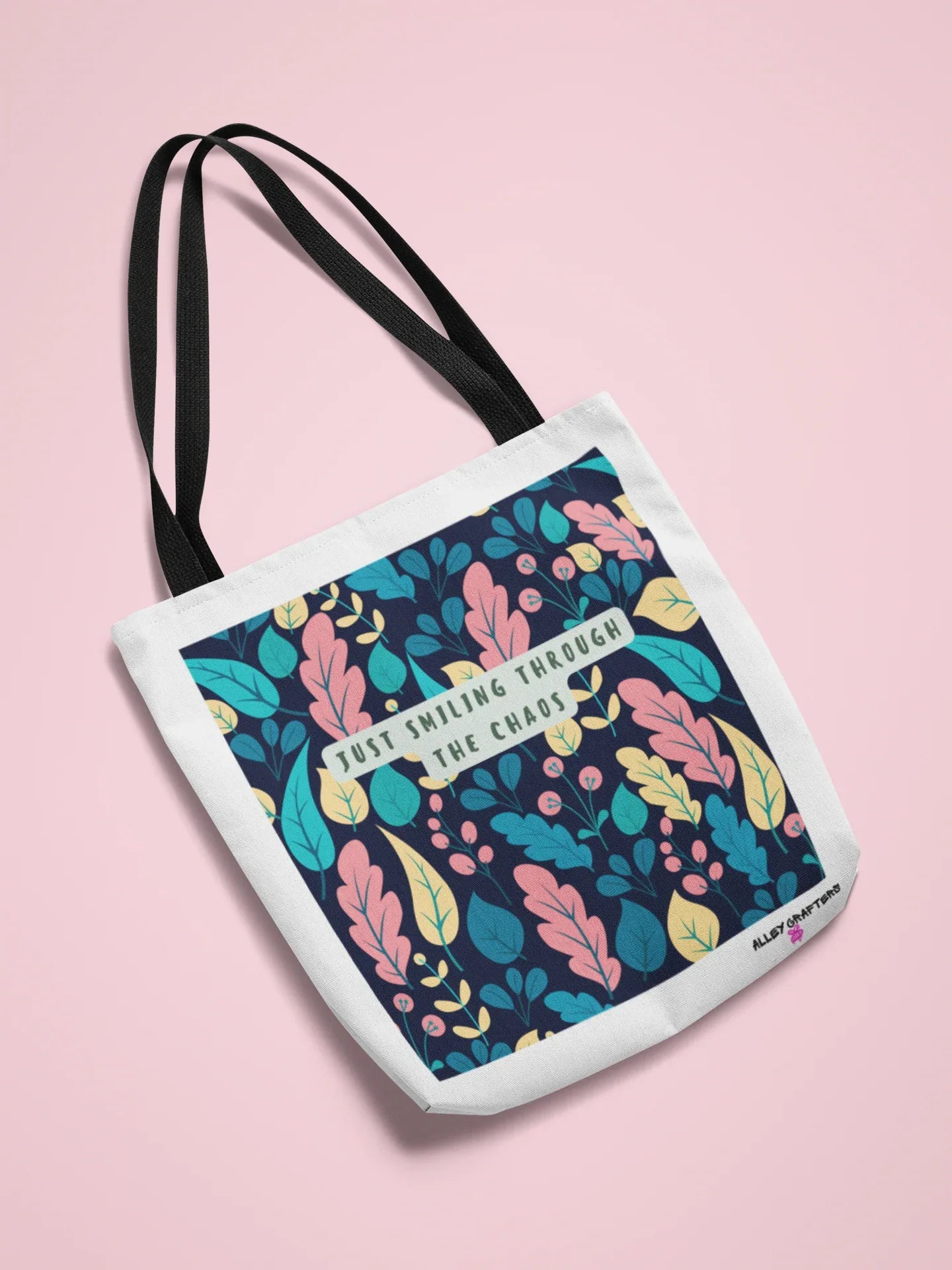 Just Smiling Through the Chaos - Tote bag - Alley Crafters