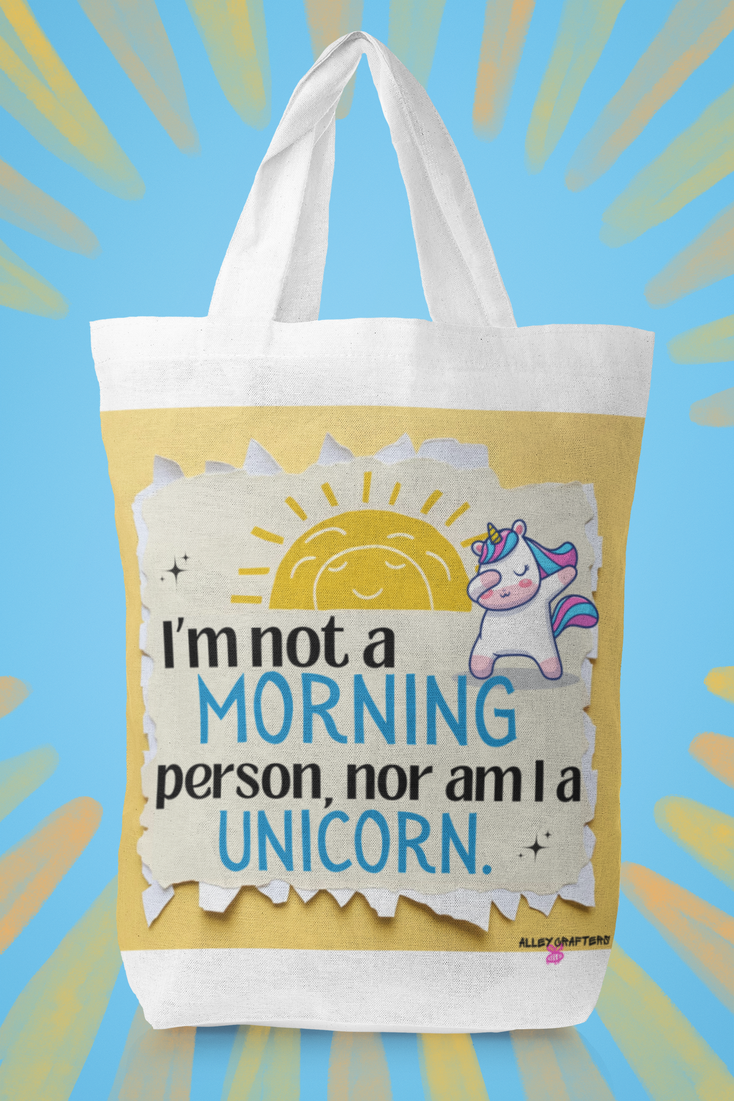 Funny Unicorn Canvas Tote Bag