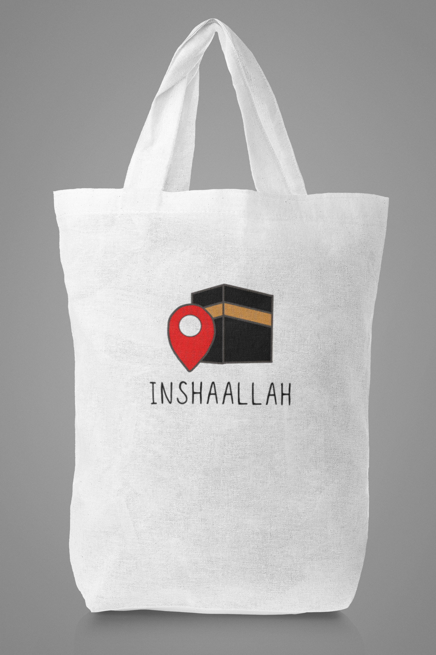 Cotton Tote Bag with Inshaallah Kaaba Design