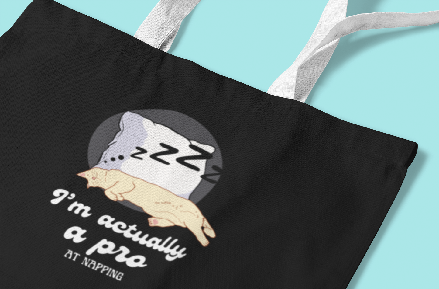 Funny Napping Canvas Tote Bag