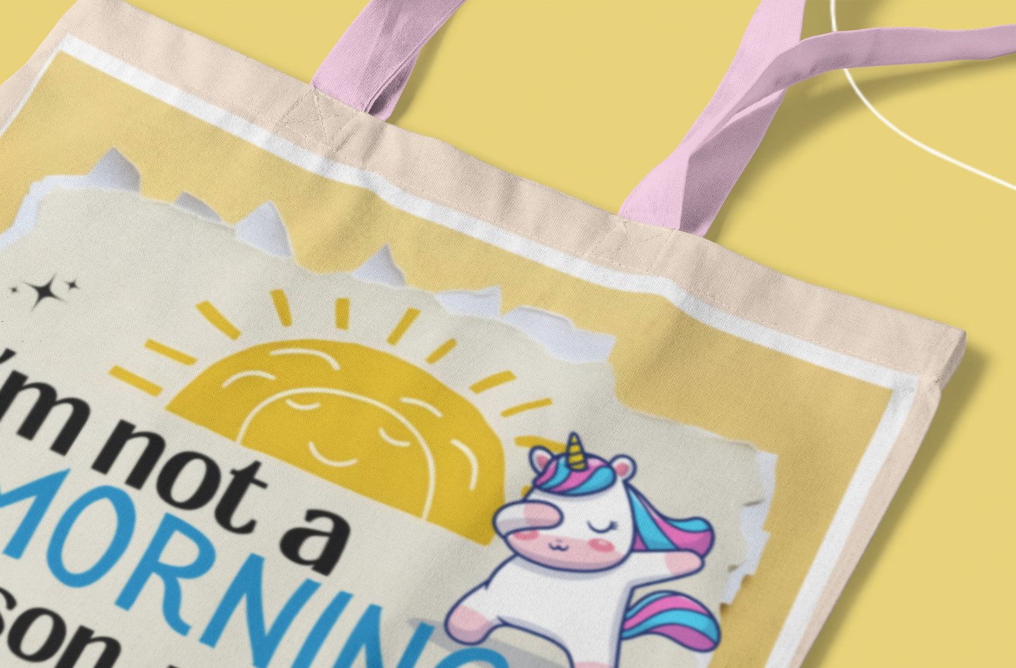 Funny Unicorn Canvas Tote Bag