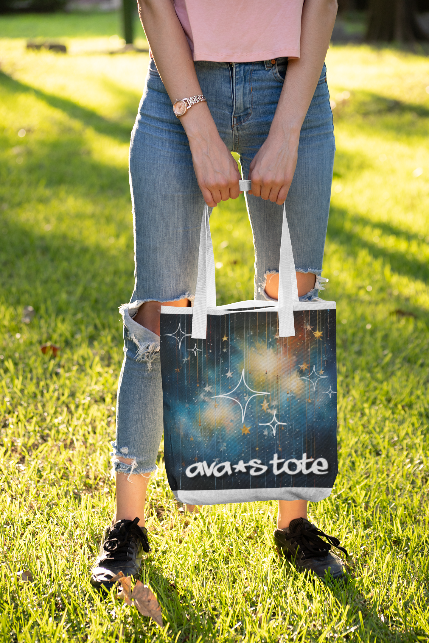 Personalised Stars Space Cotton Tote Bag