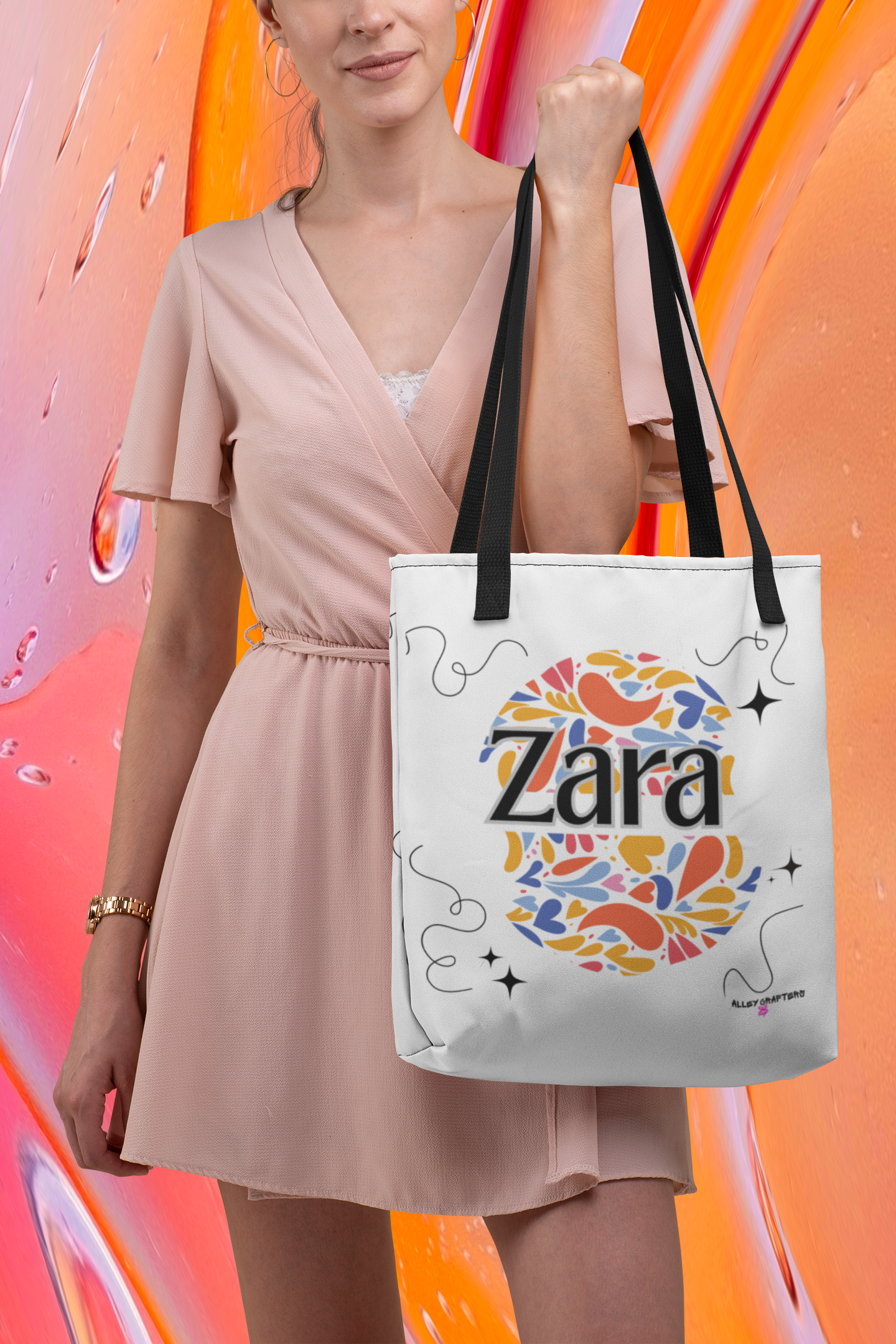 Your Name in Bloom – Personalised Floral Tote