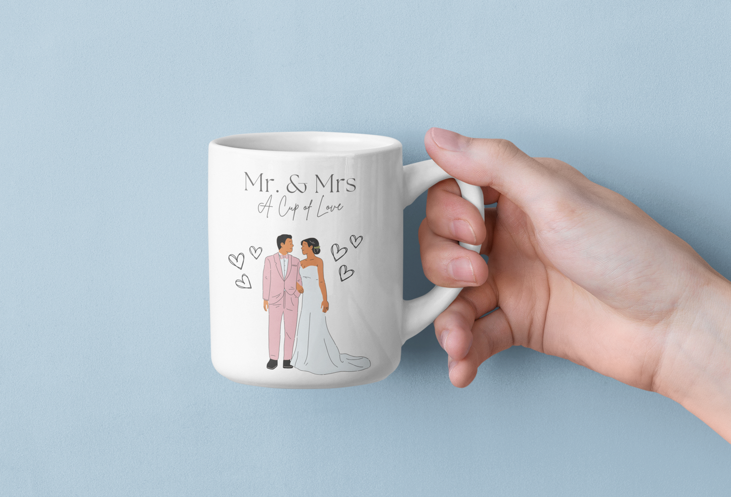 Mug - Mr & Mrs Wedding Mug, Ceramic Coffee Cups