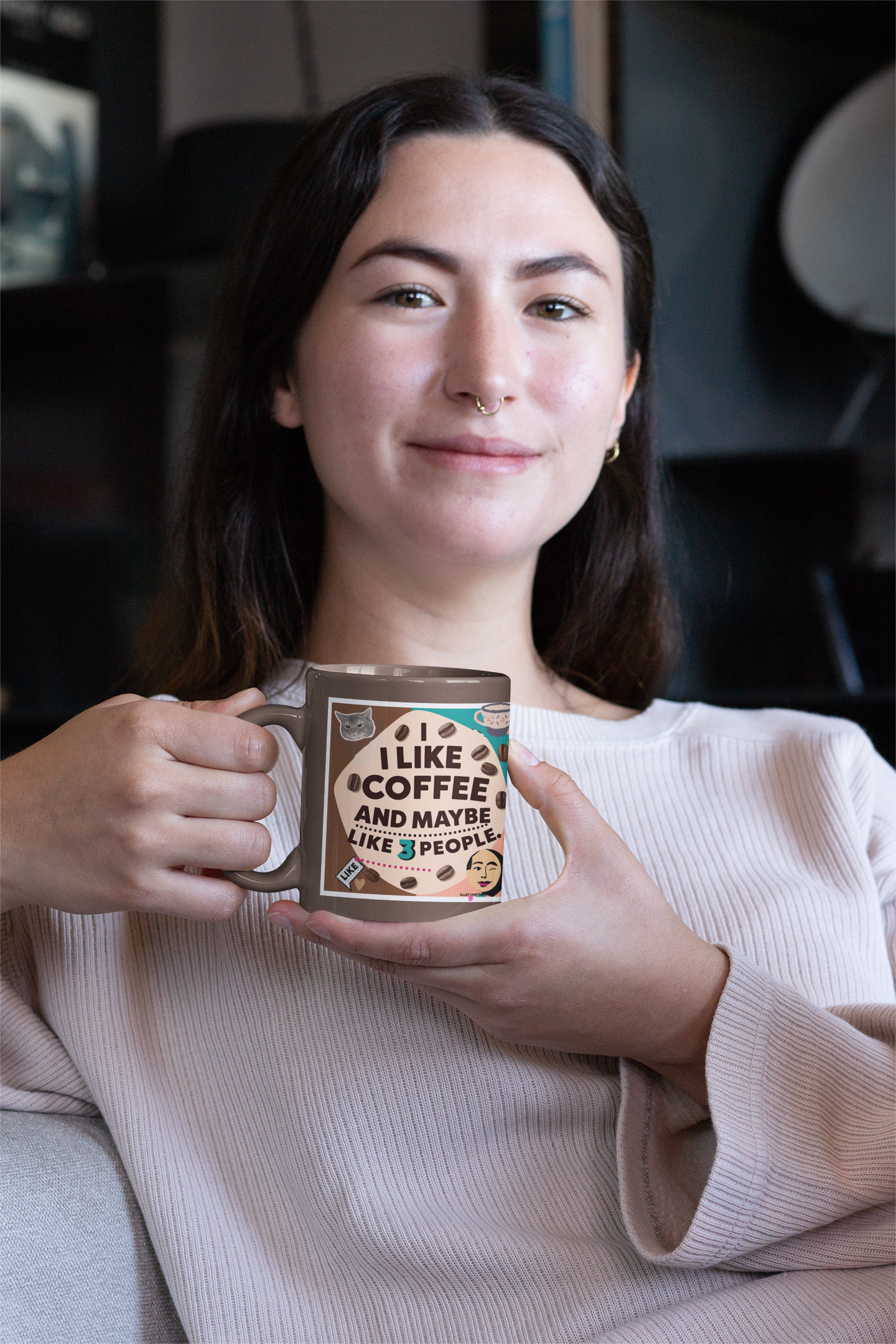 Humorous Coffee Mug - I Like Coffee and Maybe 3 People