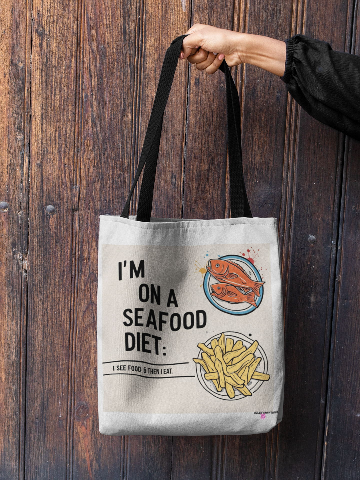 Quirky Seafood Diet Tote Bag