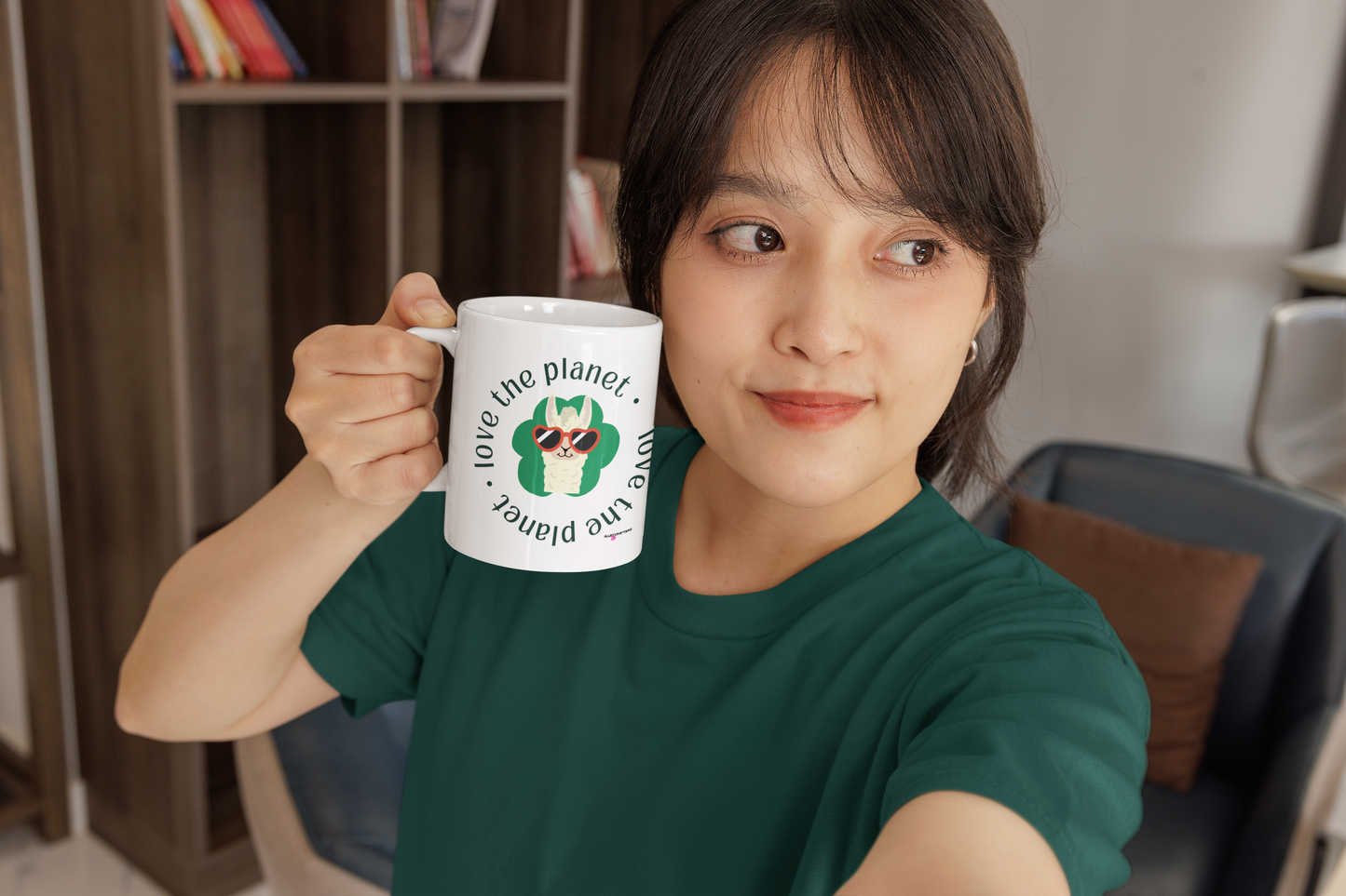 Love the Planet Llama Mug