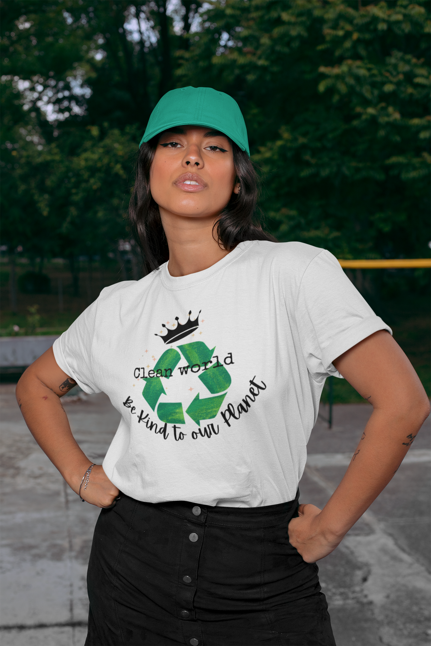Eco-Friendly Crown T-Shirt, Protect Our Planet Tee, Green Awareness Shirt, Unisex Softstyle, Earth Day Gift