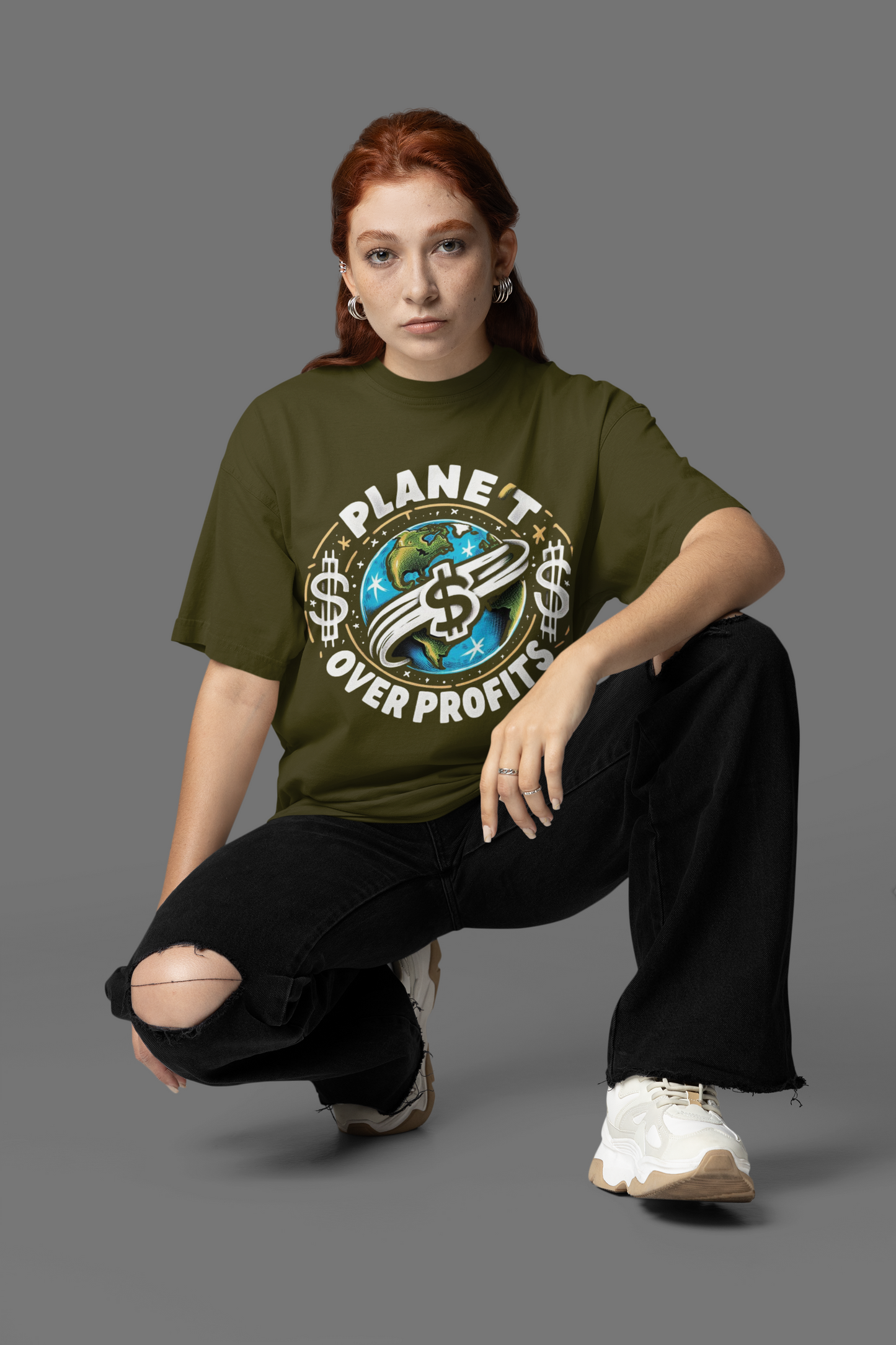 T-Shirt Planet Over Profits Eco-Friendly Unisex Softstyle