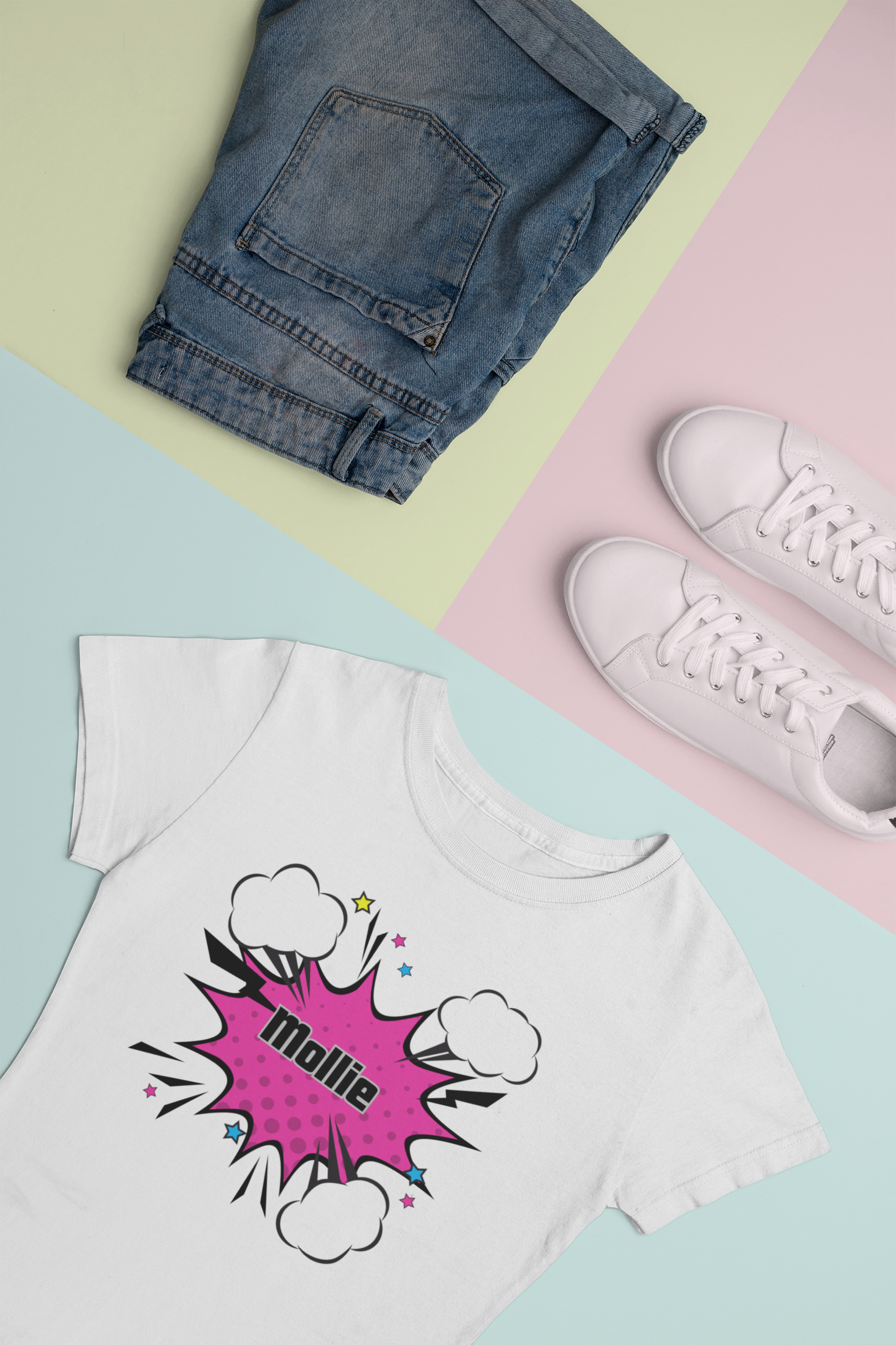 Kids Tee - Pop Art Speech Bubble Personalised Name
