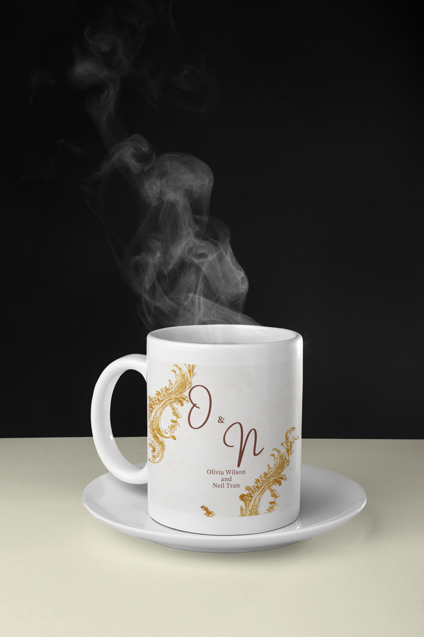 Elegant Customisable Wedding Mug for Couples