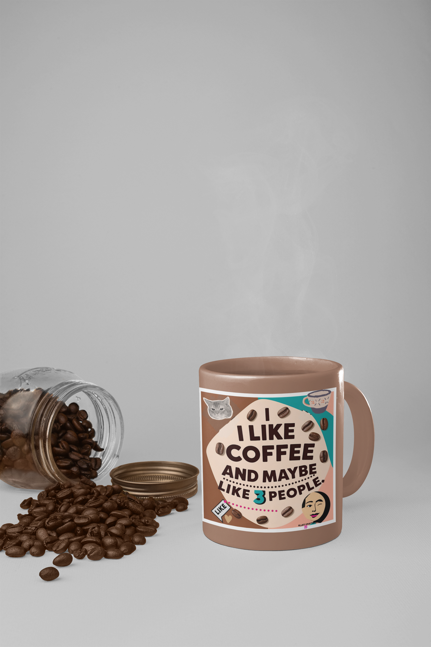Humorous Coffee Mug - I Like Coffee and Maybe 3 People