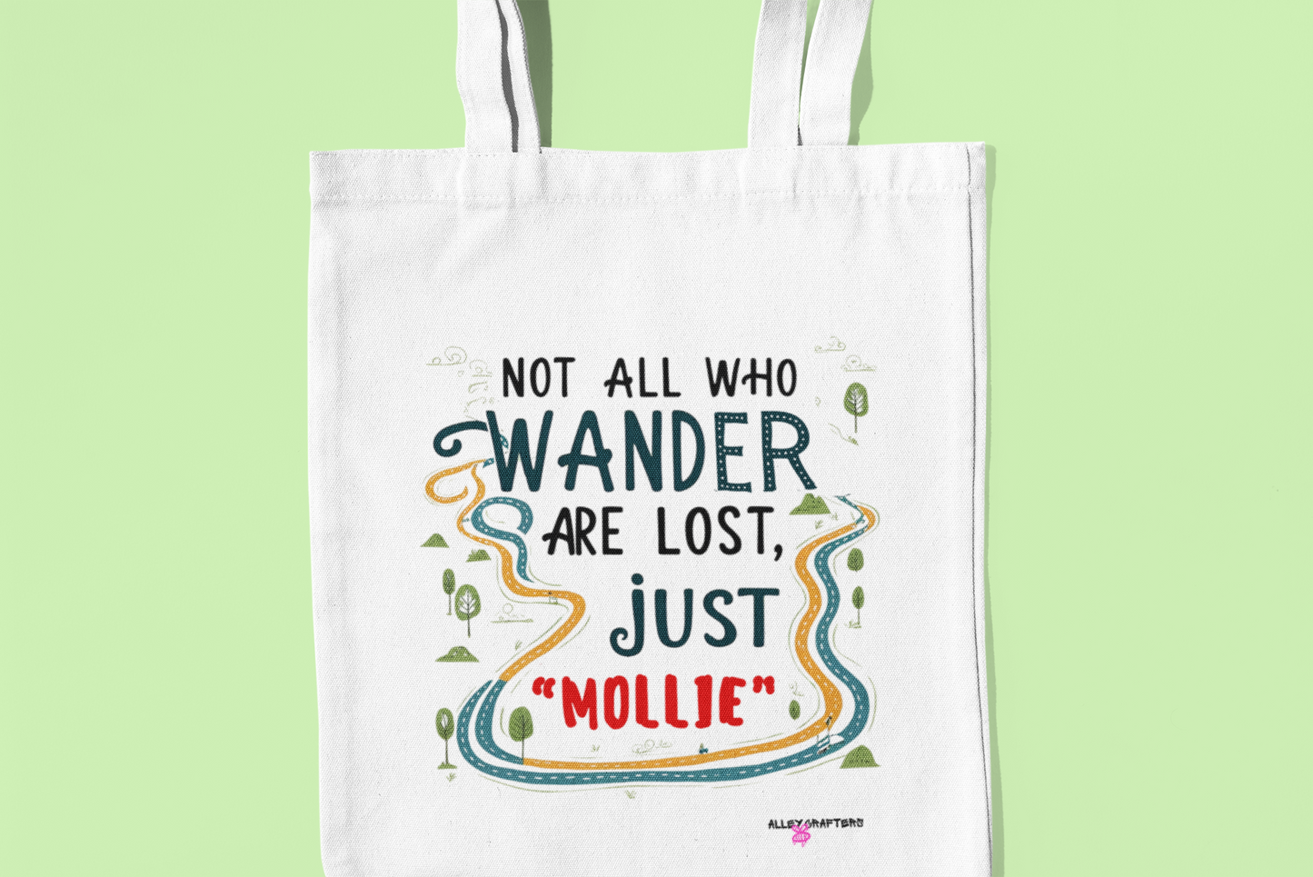 Not All Who Wander Are Lost... Just (Name) Tote Bag