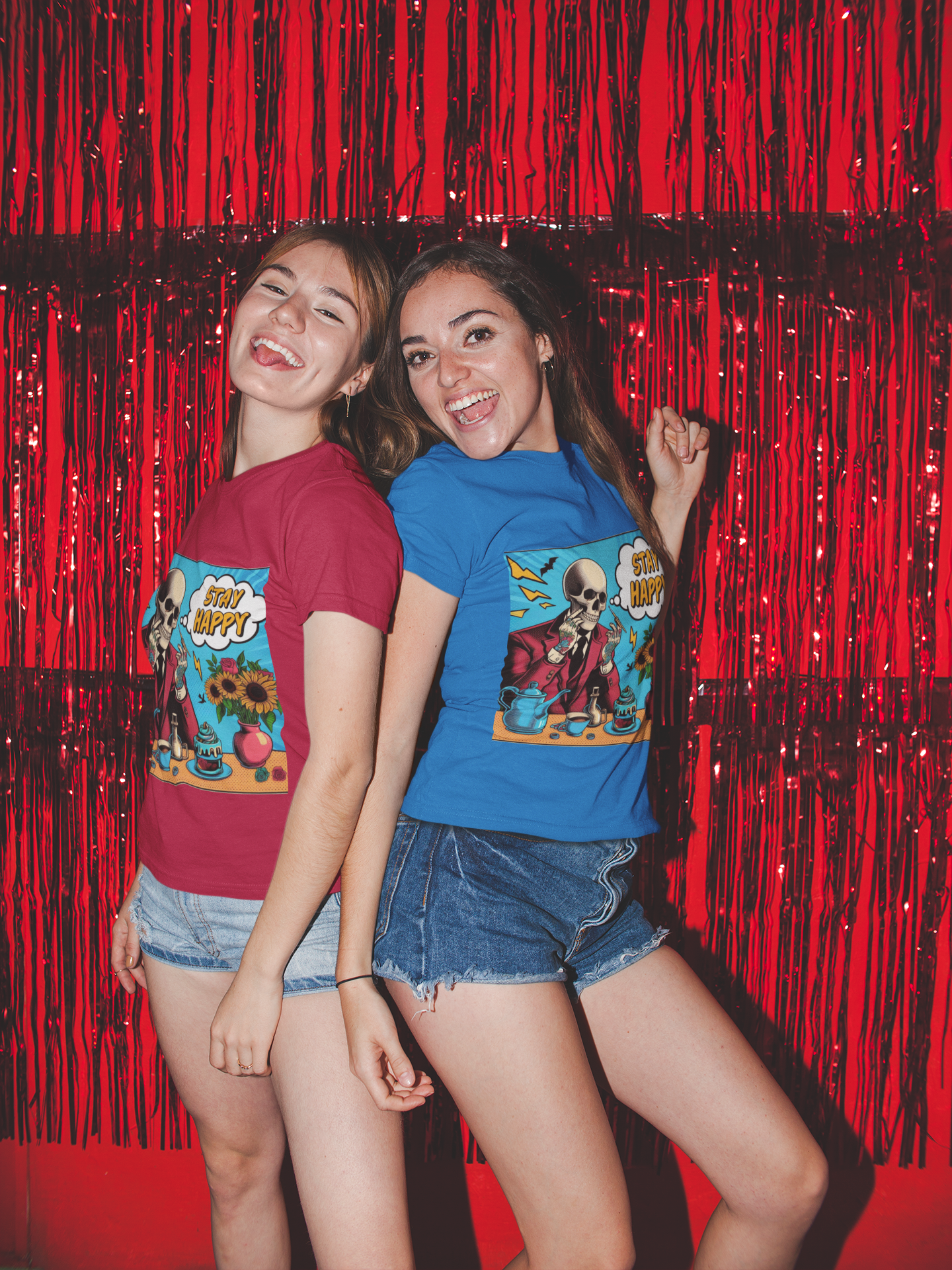 Funny Pop Art T-Shirt - Stay Happy Design