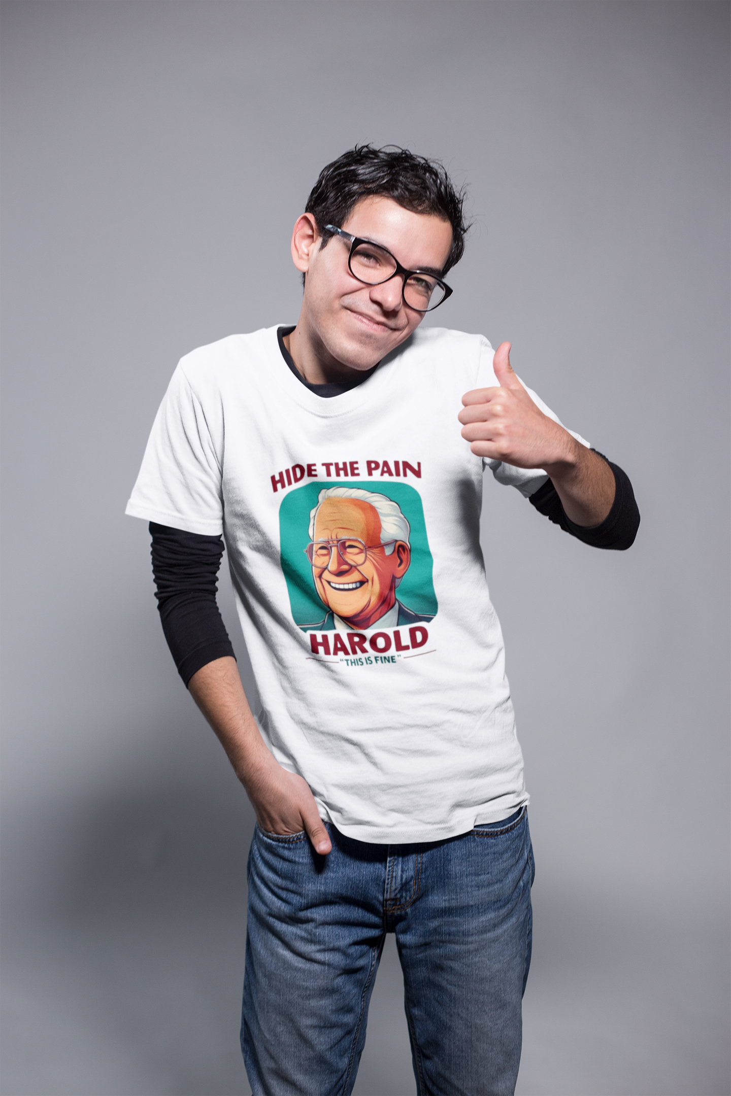 Hide The Pain Harold T-Shirt - This is Fine Meme