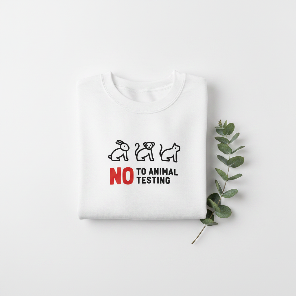 No to Animal Testing - Centred, Eucalyptus