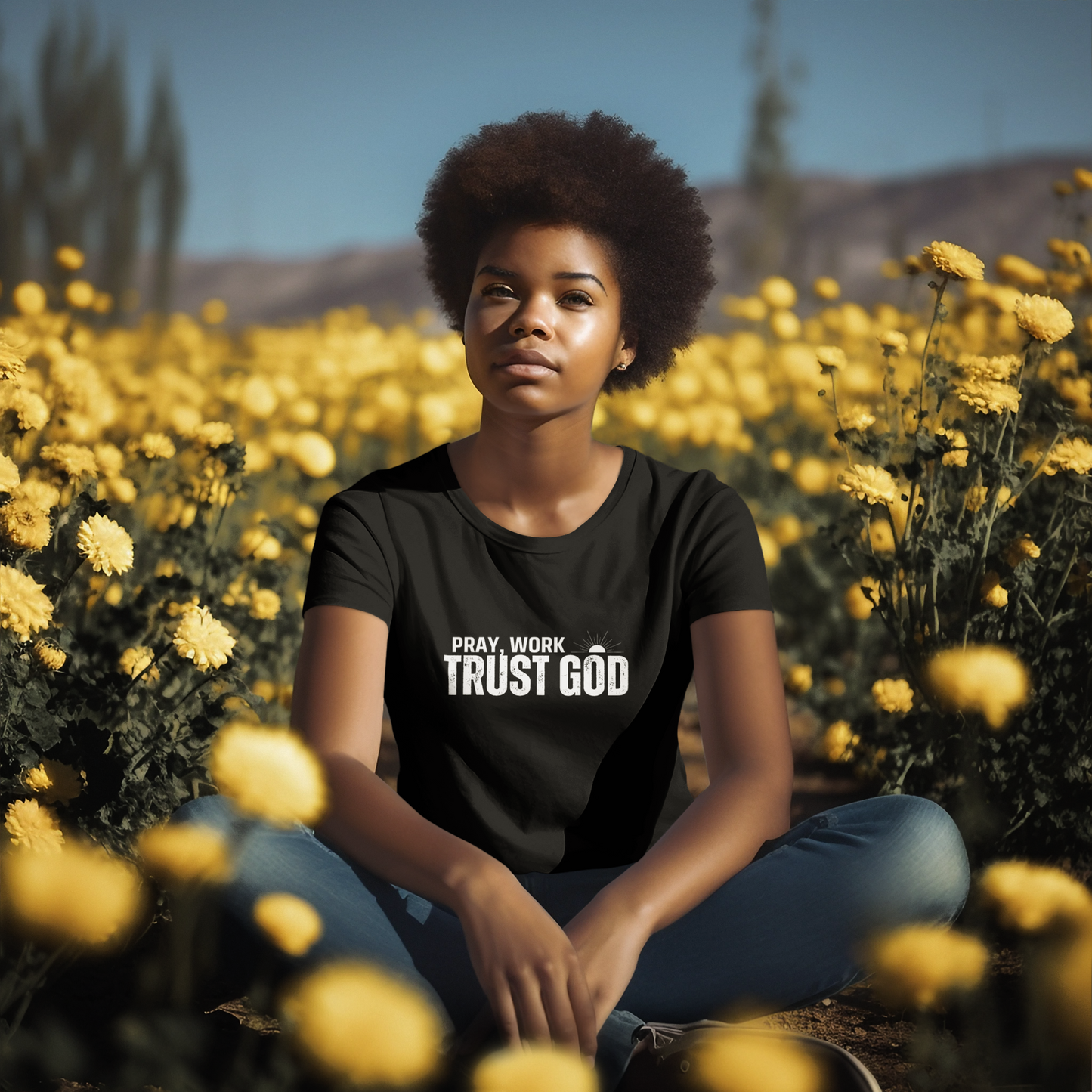 Pray, Work, Trust God" T-Shirt