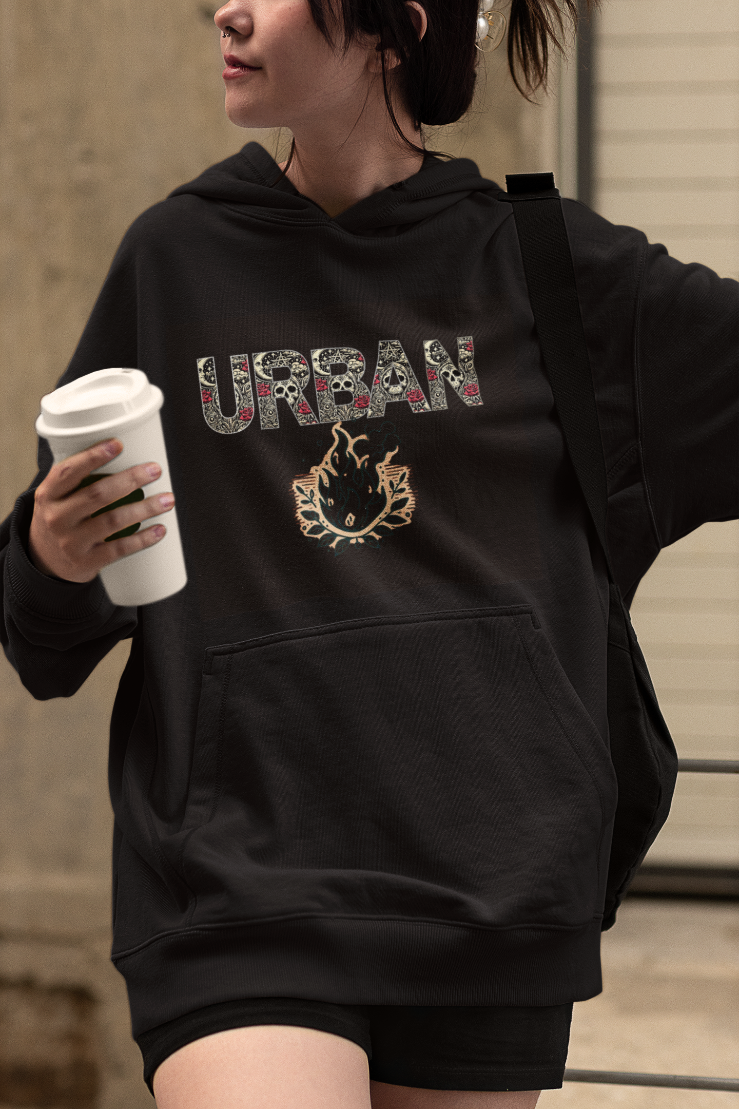 Fire Graphic Unisex Hoodie - Personalized Edgy Lettering Design
