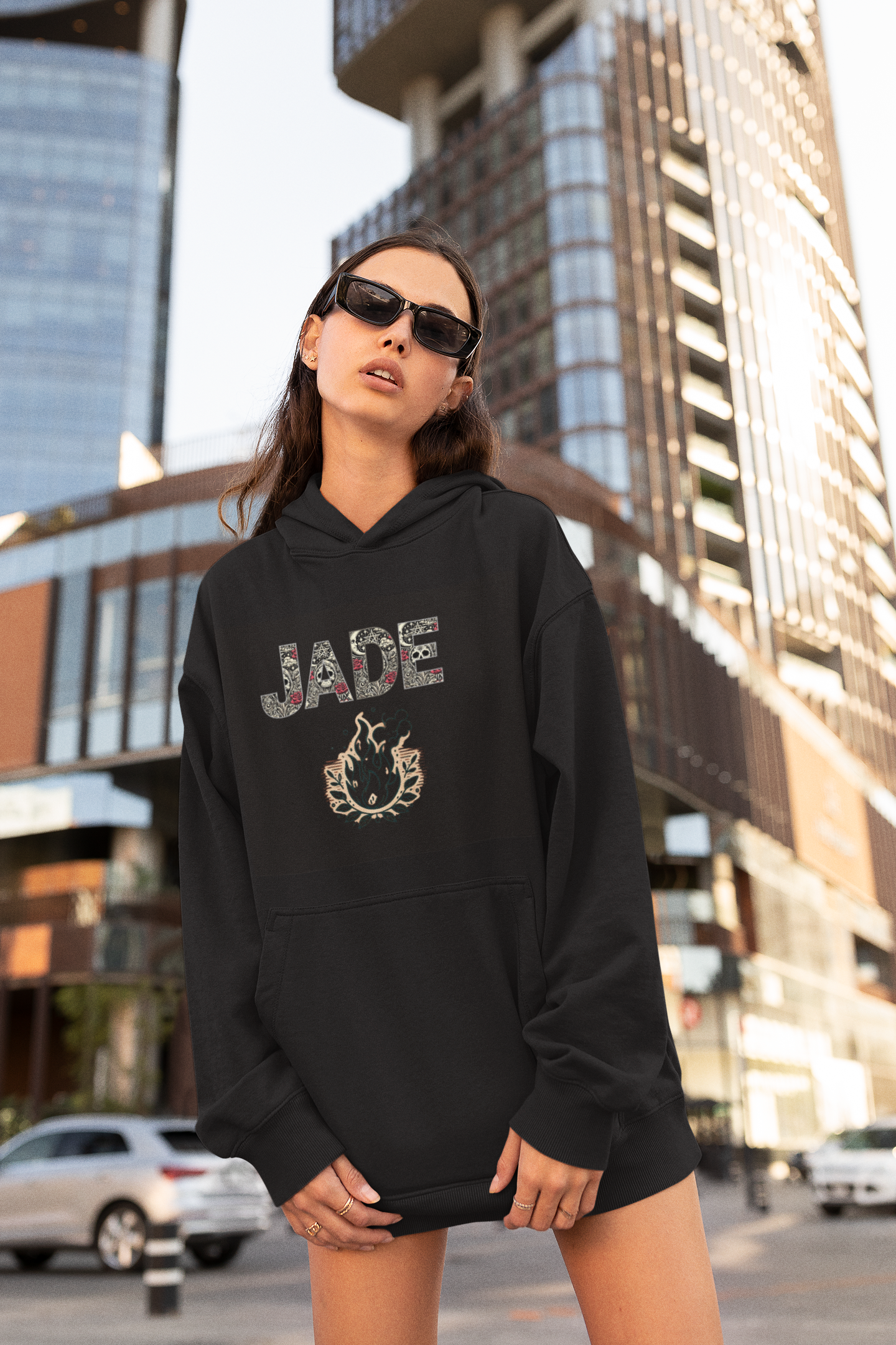 Fire Graphic Unisex Hoodie - Personalized Edgy Lettering Design