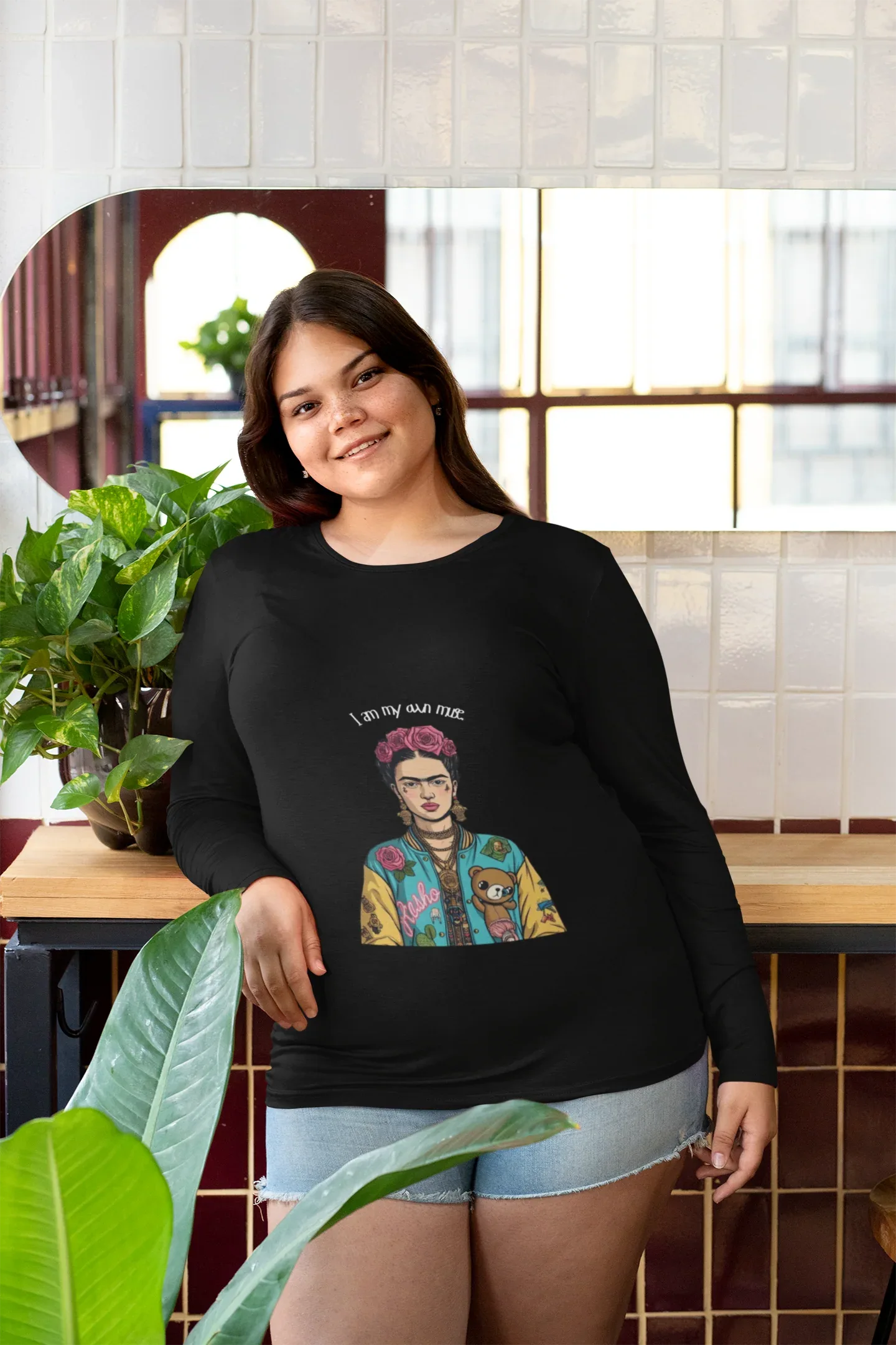 Long Sleeve Tee - 'i am my own muse' Empowering Statement Shirt - Alley Crafters