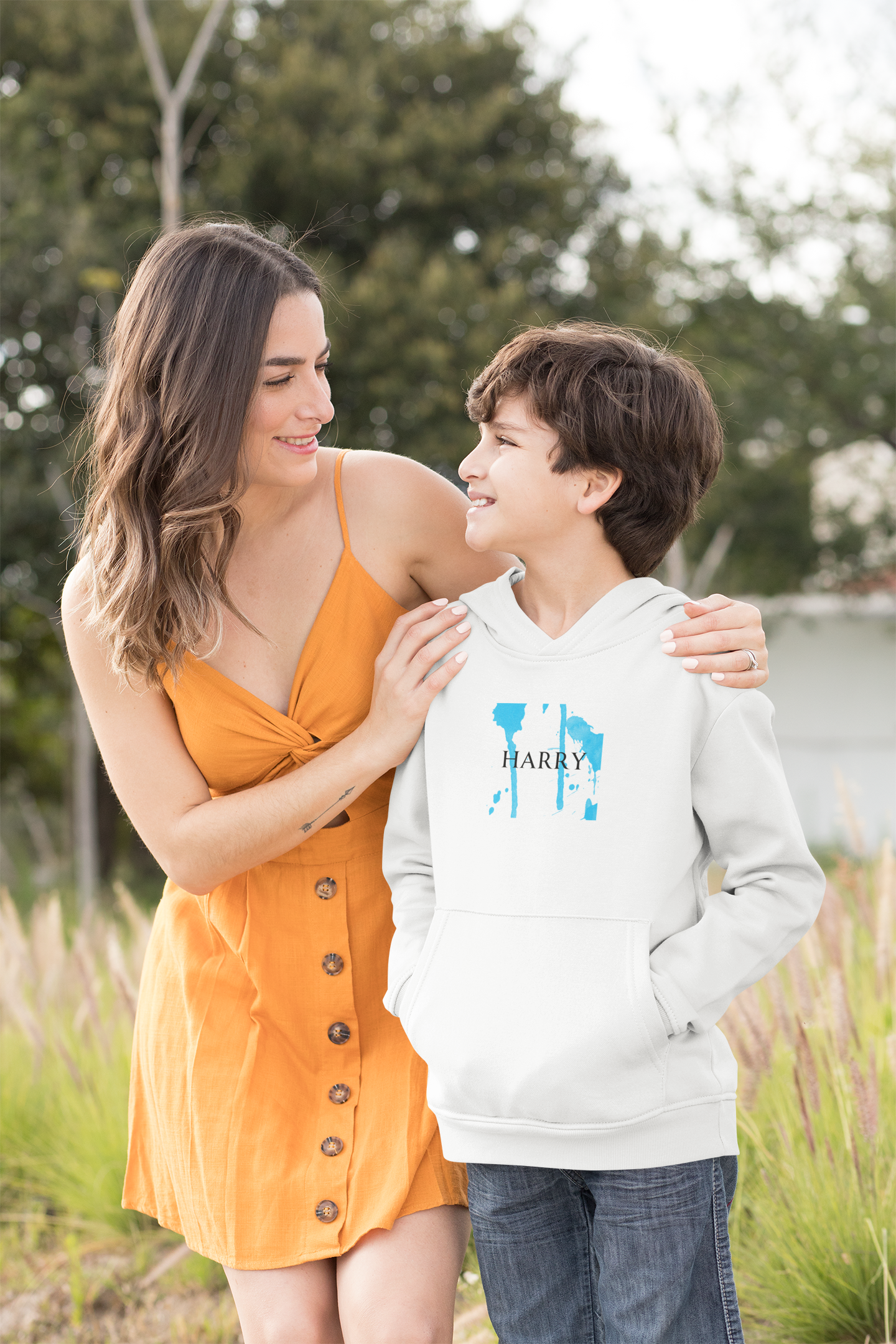 Personalised Kids Hoodie with Splash Design – Custom Name Gift for Children