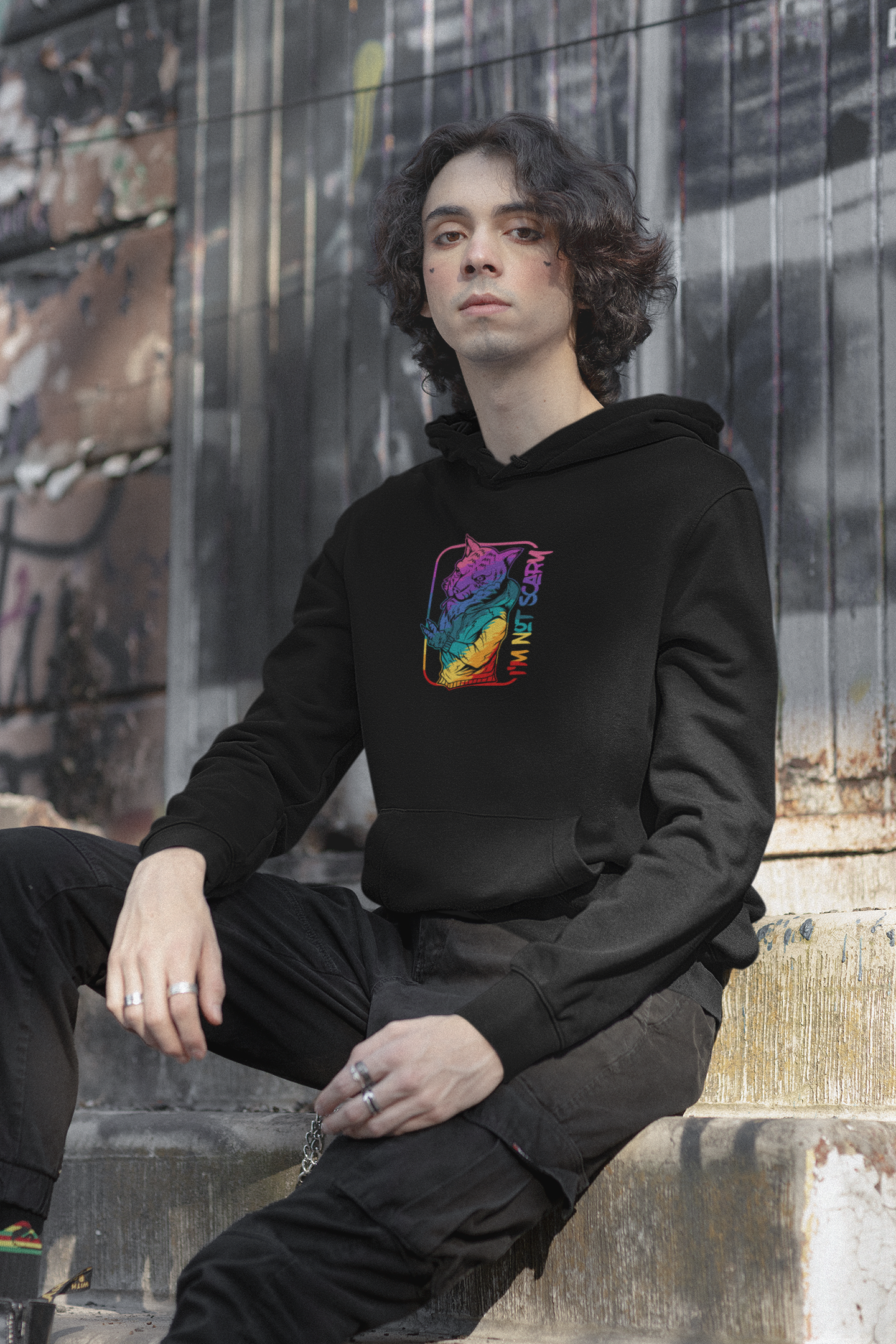 Hooded Sweatshirt 'I'm Not Scary' - Unisex
