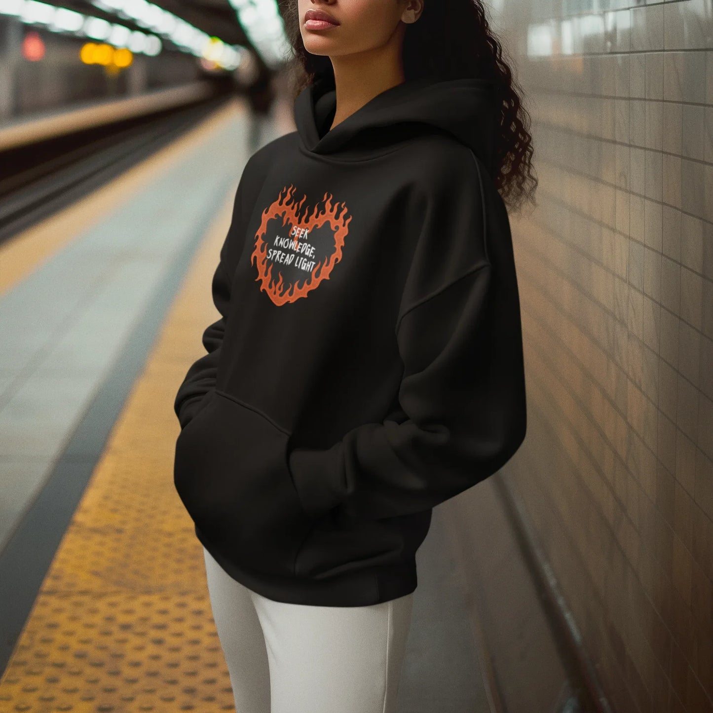 Unisex Hooded Hoodie - Seek Knowledge, Spread Light - Alley Crafters