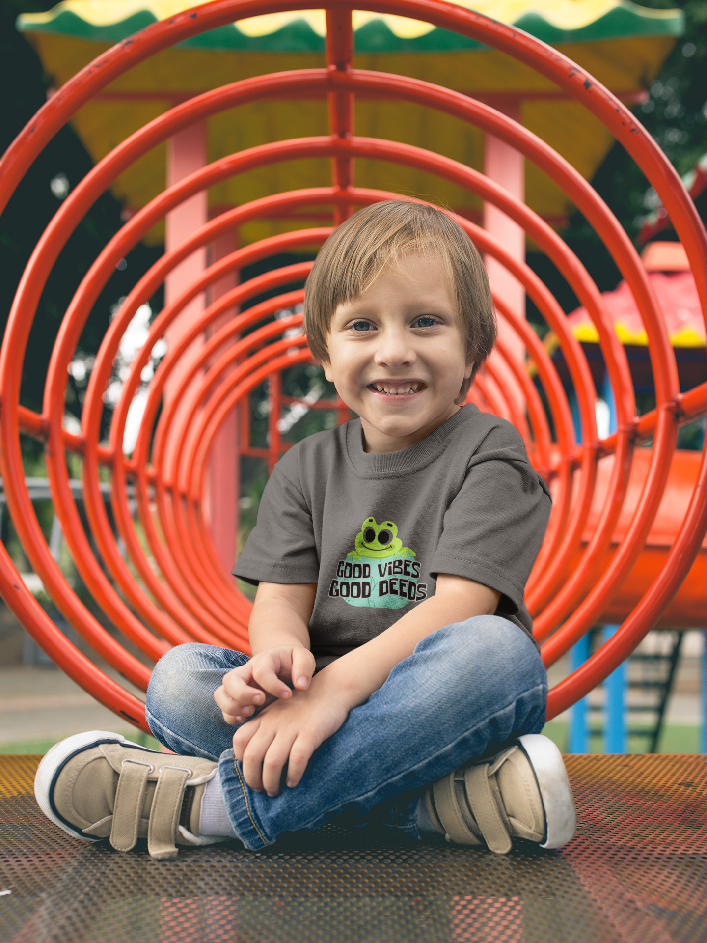 Good Vibes & Good Deeds Toddler Tee - Fun and Positive Short Sleeve Shirt