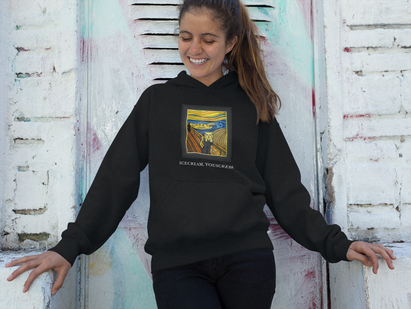 Hoodie - Ice Cream You Scream The Scream Painting Meme Design