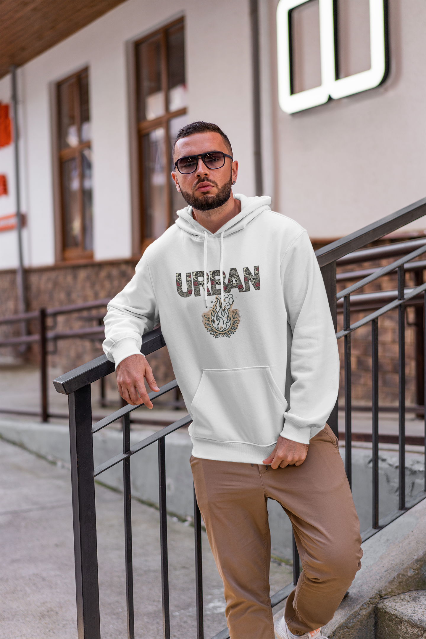 Fire Graphic Unisex Hoodie - Personalized Edgy Lettering Design