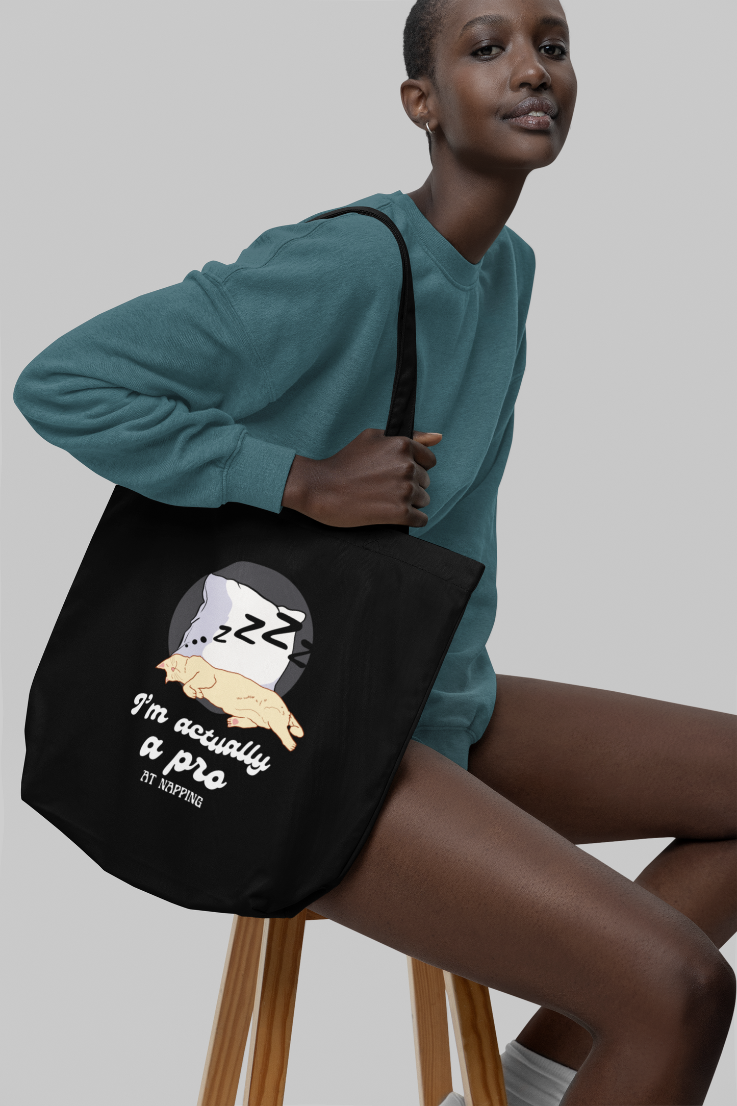 Funny Napping Canvas Tote Bag