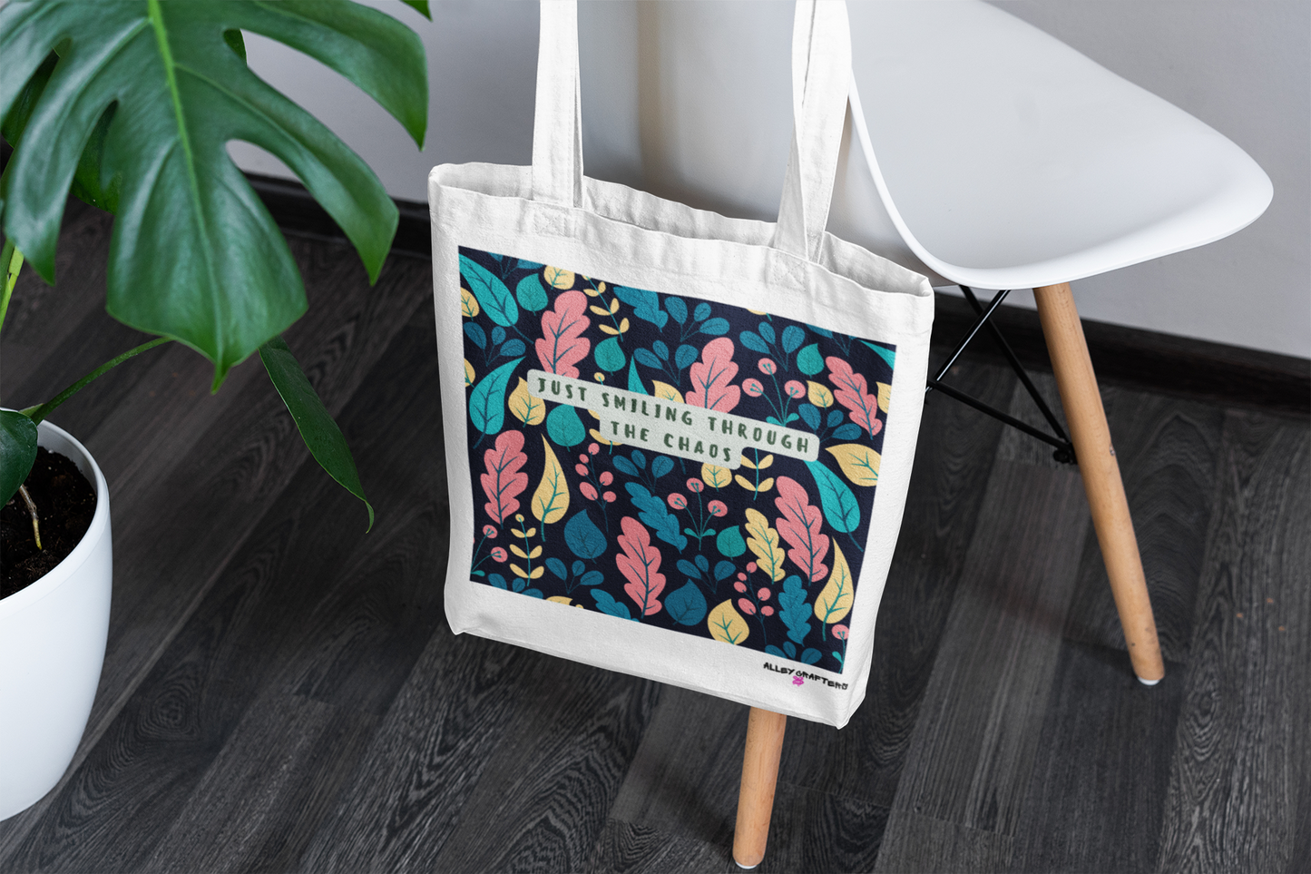 Just Smiling Through the Chaos - Tote bag