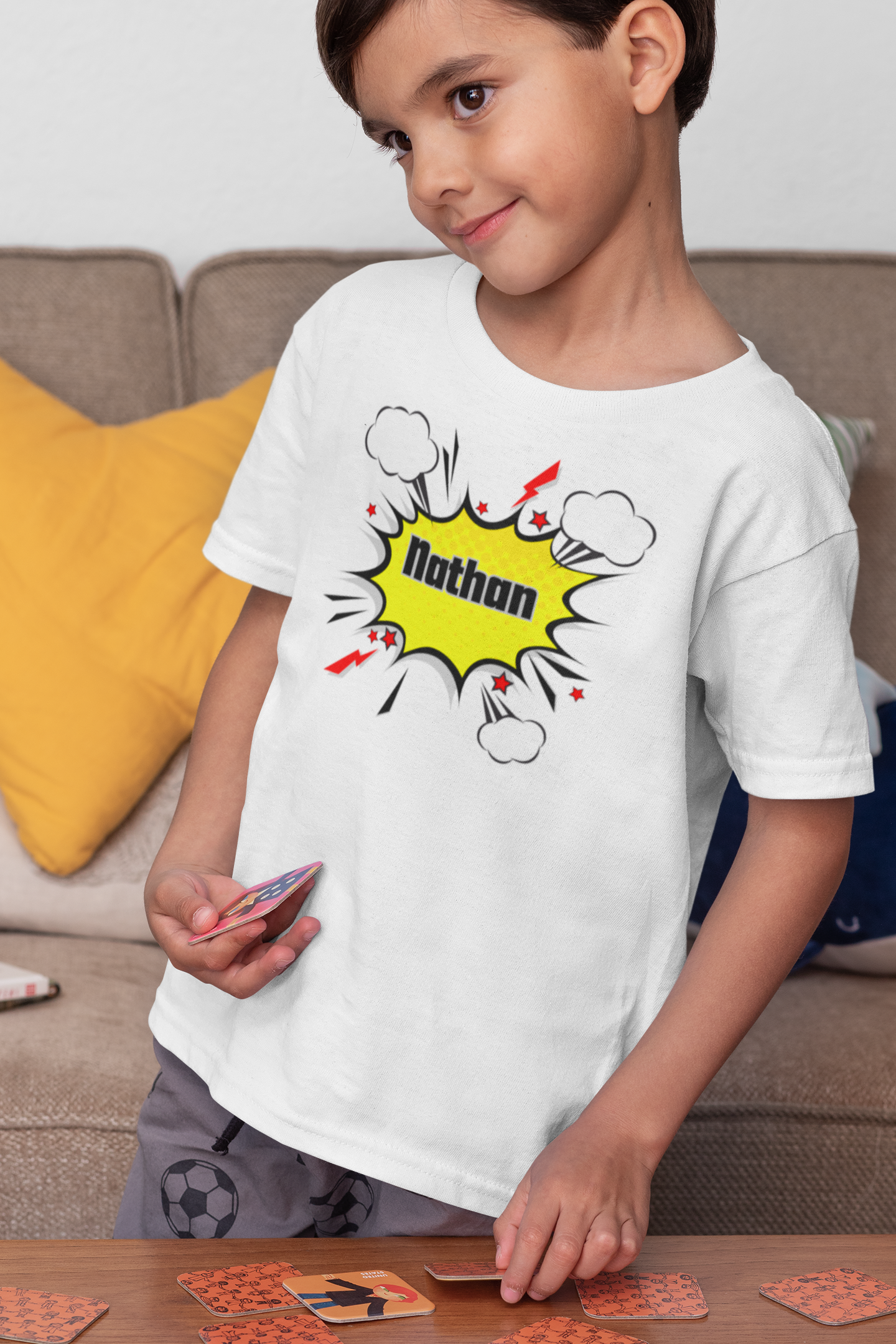 Kids Tee - Personalised Name Pop Art Speech Bubble Design