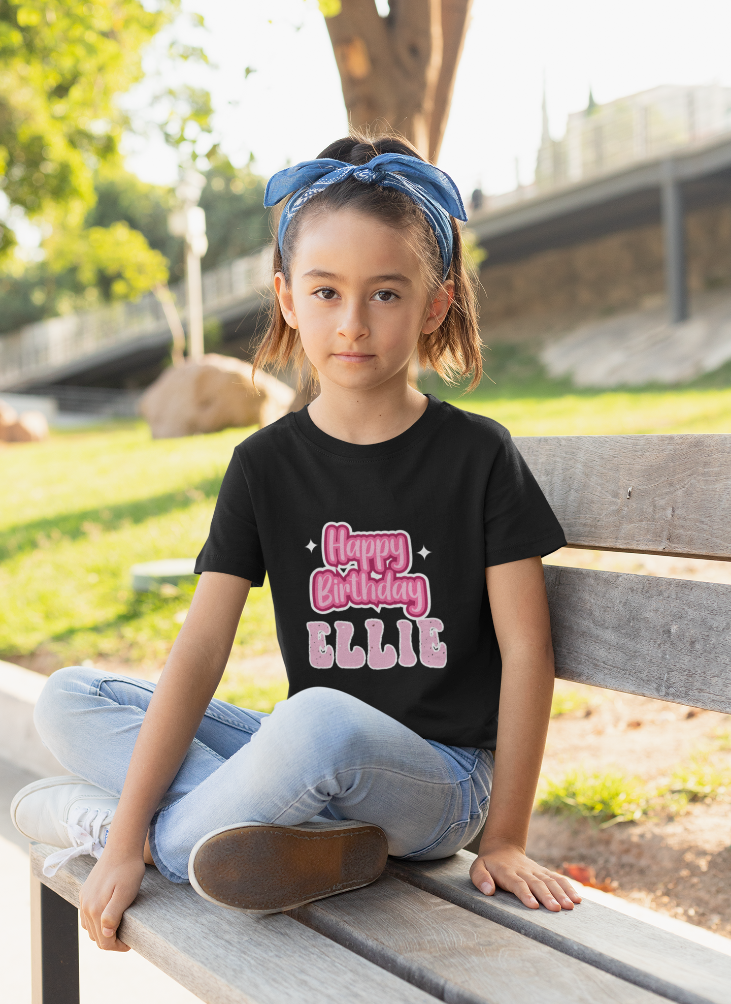 Kids Tee Personalised Name Happy Birthday T-Shirt