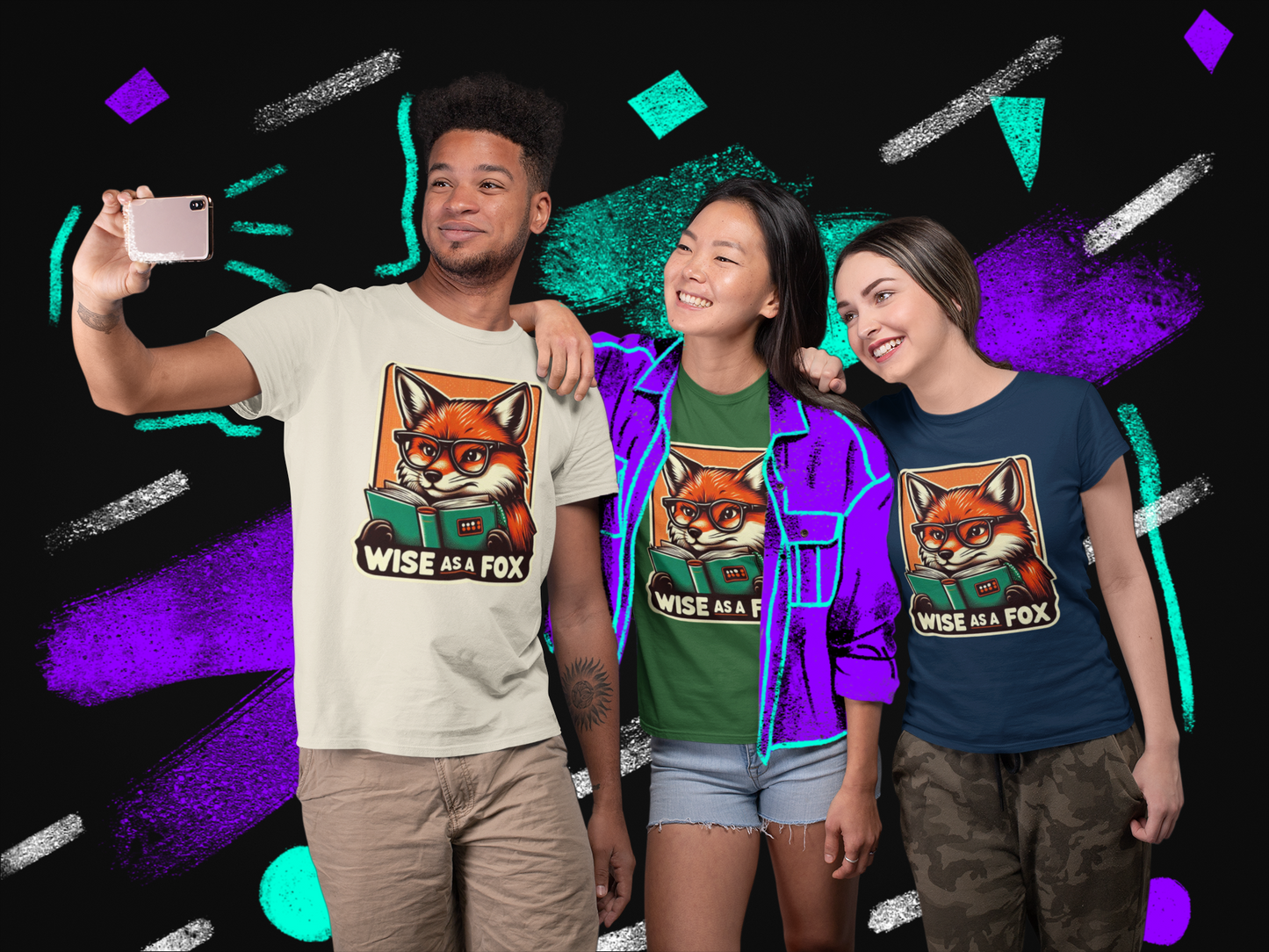 Fox Graphic Tee - Wise as a Fox Unisex Softstyle T-Shirt