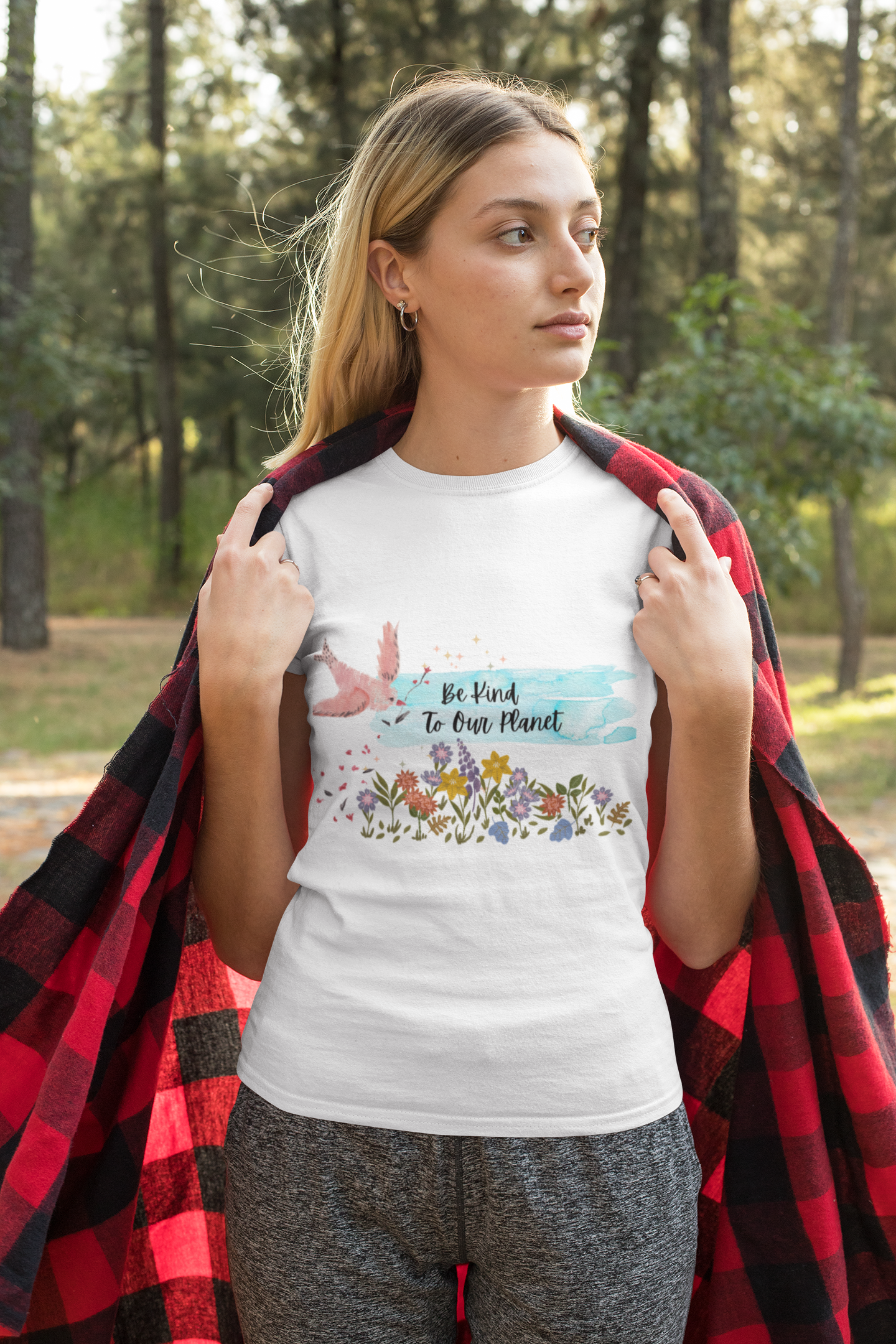 Peaceful Earth Watercolour T-Shirt, Eco-Friendly Planet Protection Tee, Be Kind Environmental Art Shirt, Awareness Climate Change Top,