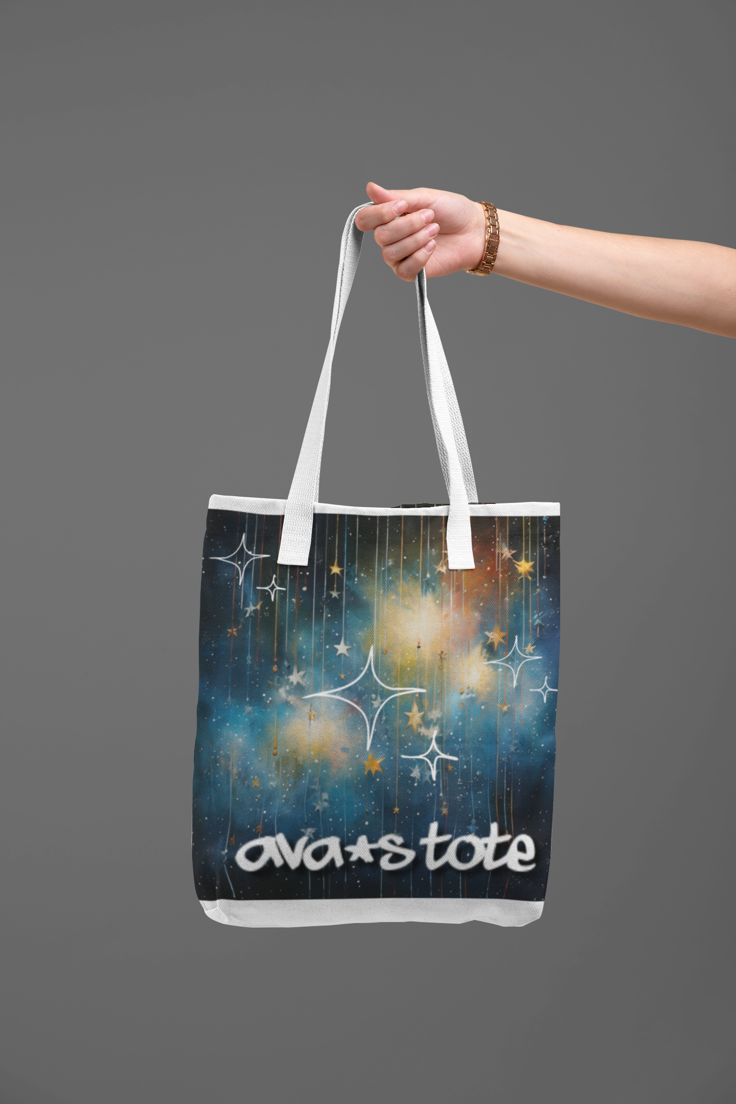 Personalised Stars Space Cotton Tote Bag