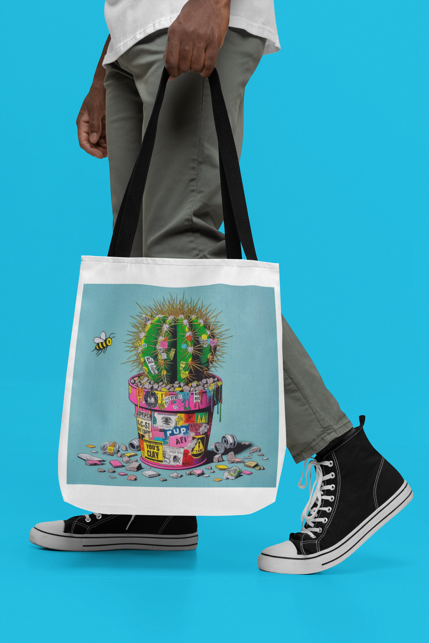 "Cactus in Crisis" – Eco-Art Tote Bag