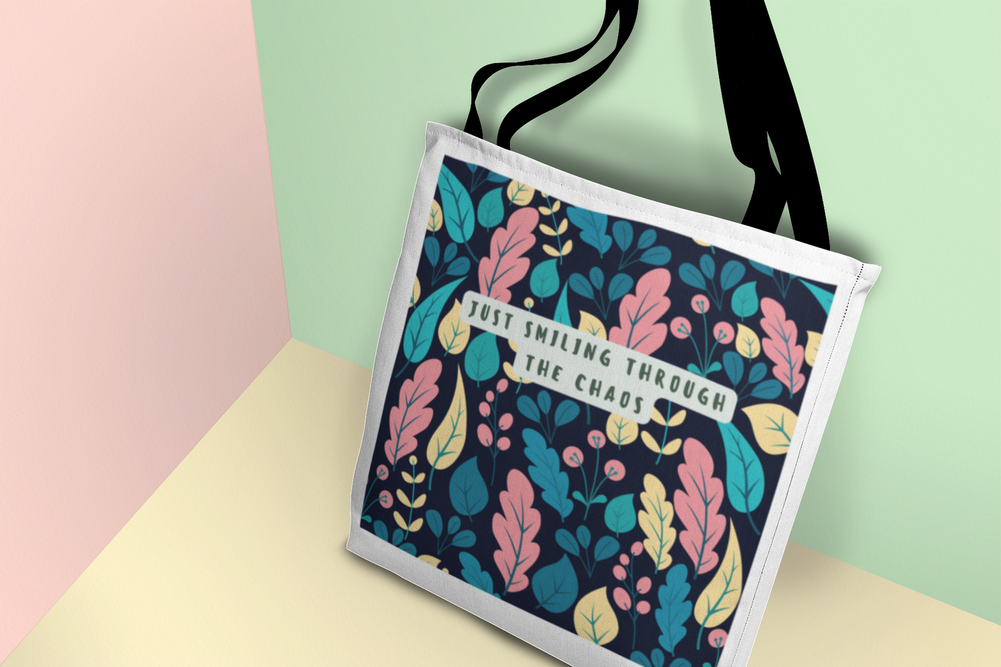 Just Smiling Through the Chaos - Tote bag