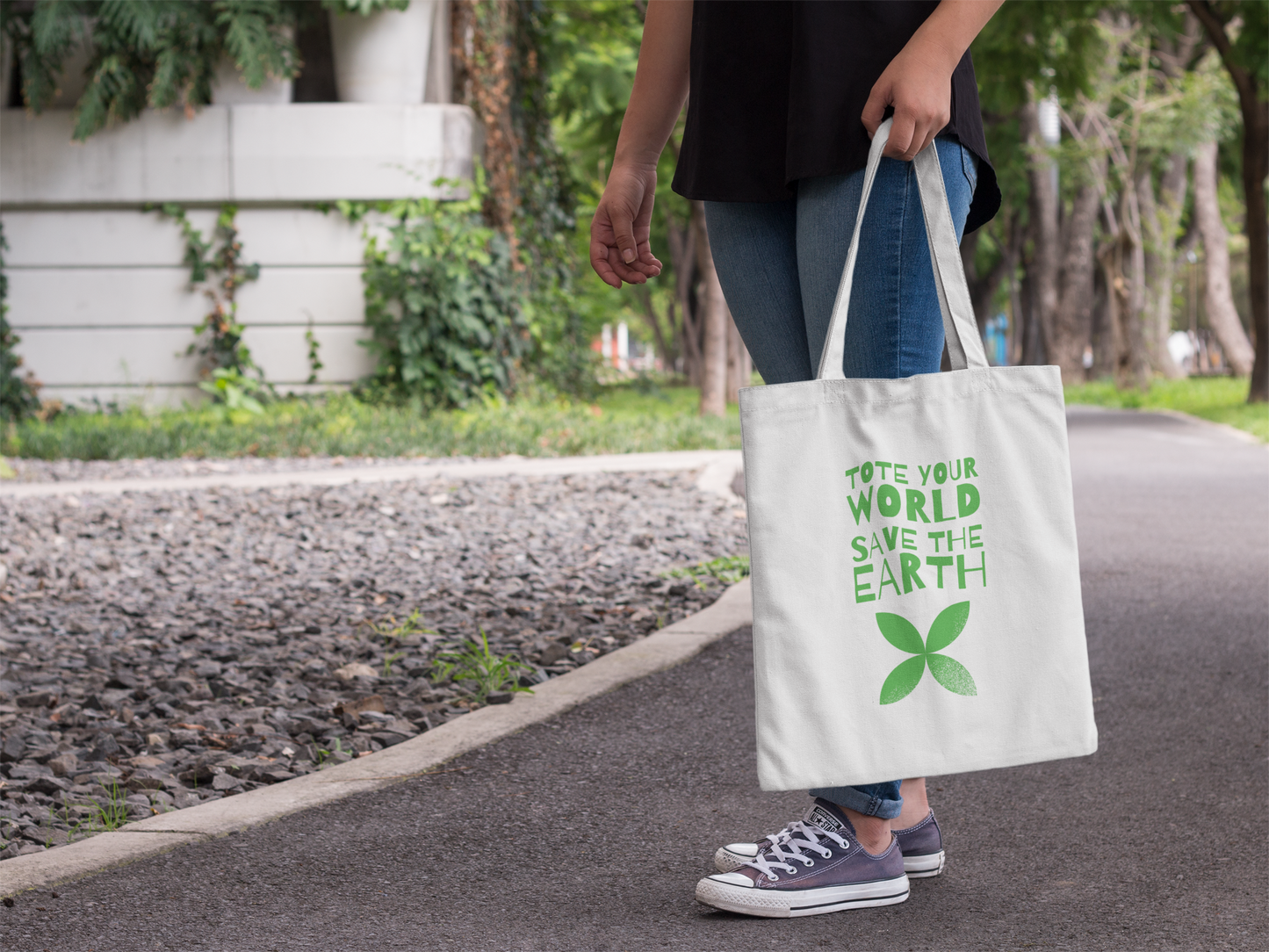Cotton Tote - Tote Your World, Save the Earth T-Shirt Design