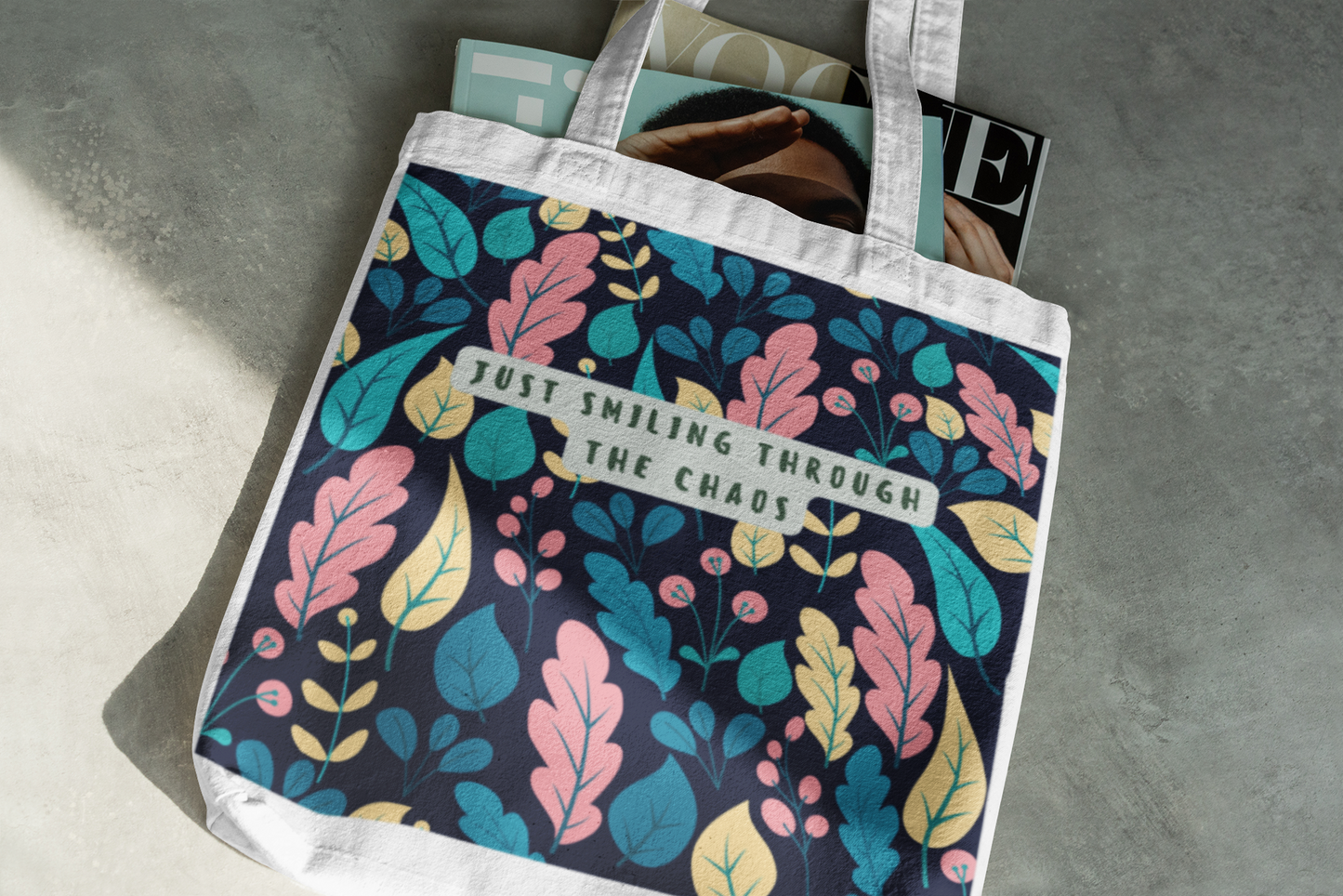 Just Smiling Through the Chaos - Tote bag