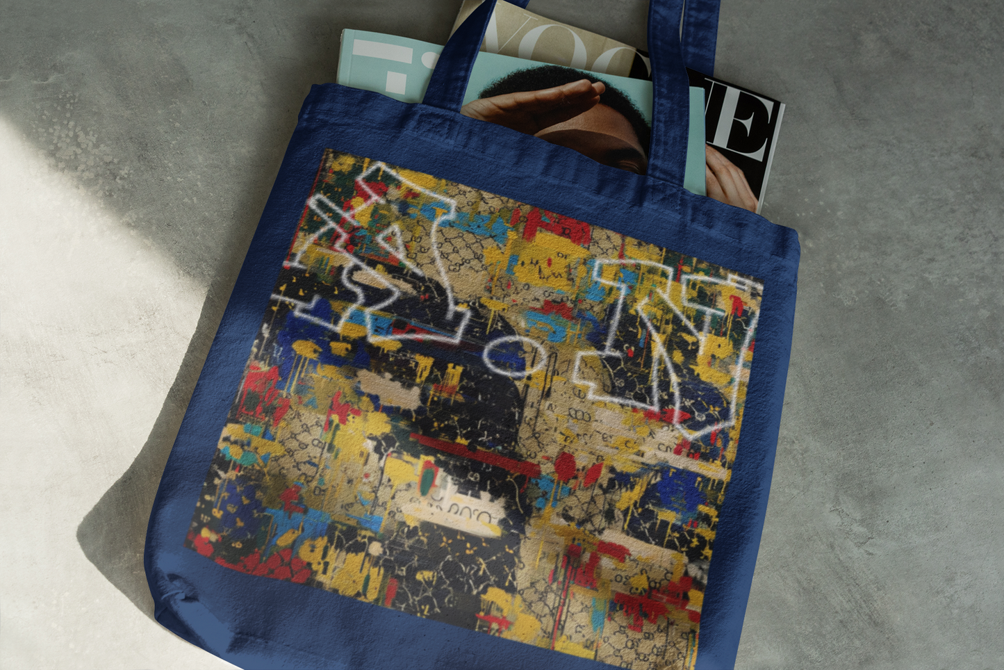 Graffiti Initials Cotton Tote Bag