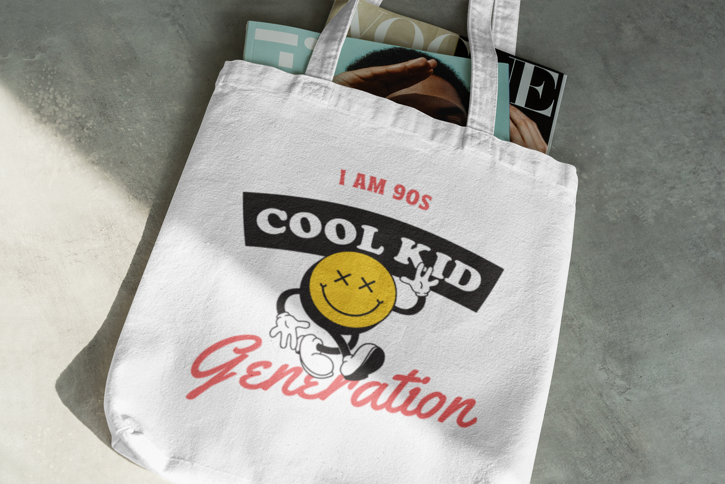 Cotton Tote Bag - 90's Cool Kid Generation